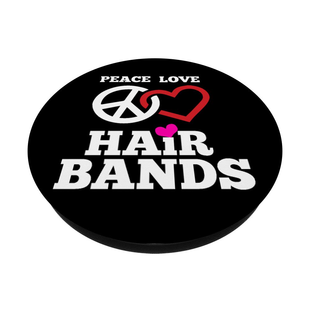 80s Retro Hair Bands - Vintage Music Lover Gift with Peace & Love Design - Perfect for Concerts, Costume Parties & 80s Theme Events