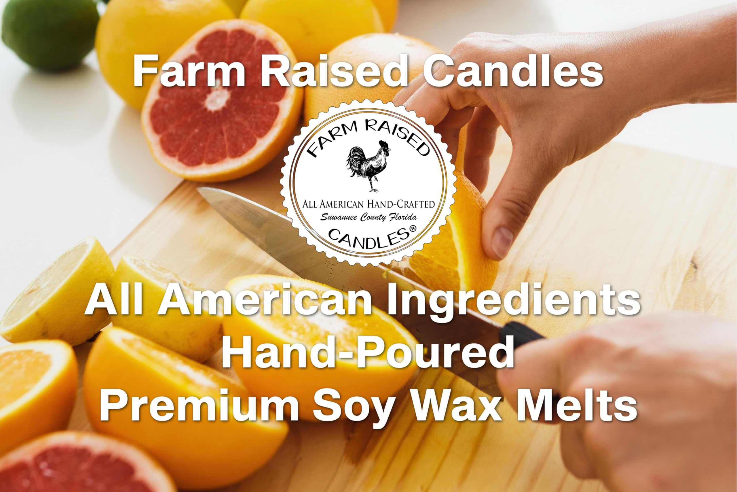 Citrus Blue Volcano Wax Melts - 3 Pack (9 oz Total) | 100% American Made, Paraffin & Dye Free, Pet Safe | Farm Raised Candles | Orange Scented Wax Cubes for Wax Warmers | Perfect for Home, Office & Relaxation