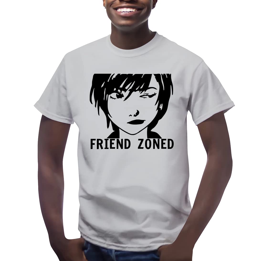 Friend Zoned Anime K - Cool Men's Graphic Short Sleeve T-Shirt | Casual Streetwear for Anime Fans & Gamers | Perfect for Cosplay, Conventions & Everyday Wear