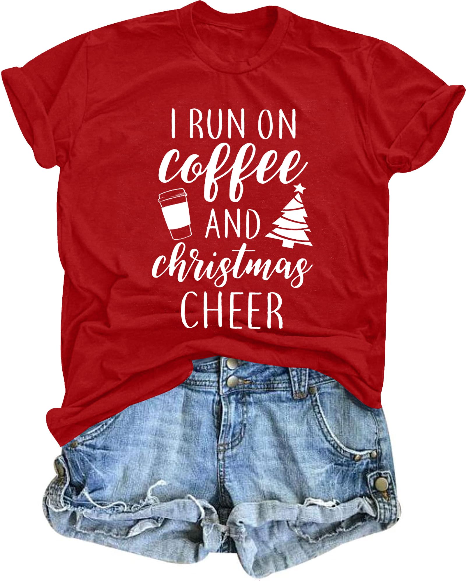 LUKYCILD Women's Christmas T-Shirts - Festive Holiday Tees for Teachers & Women | Perfect for Christmas Parties, Family Gatherings & Gift Giving