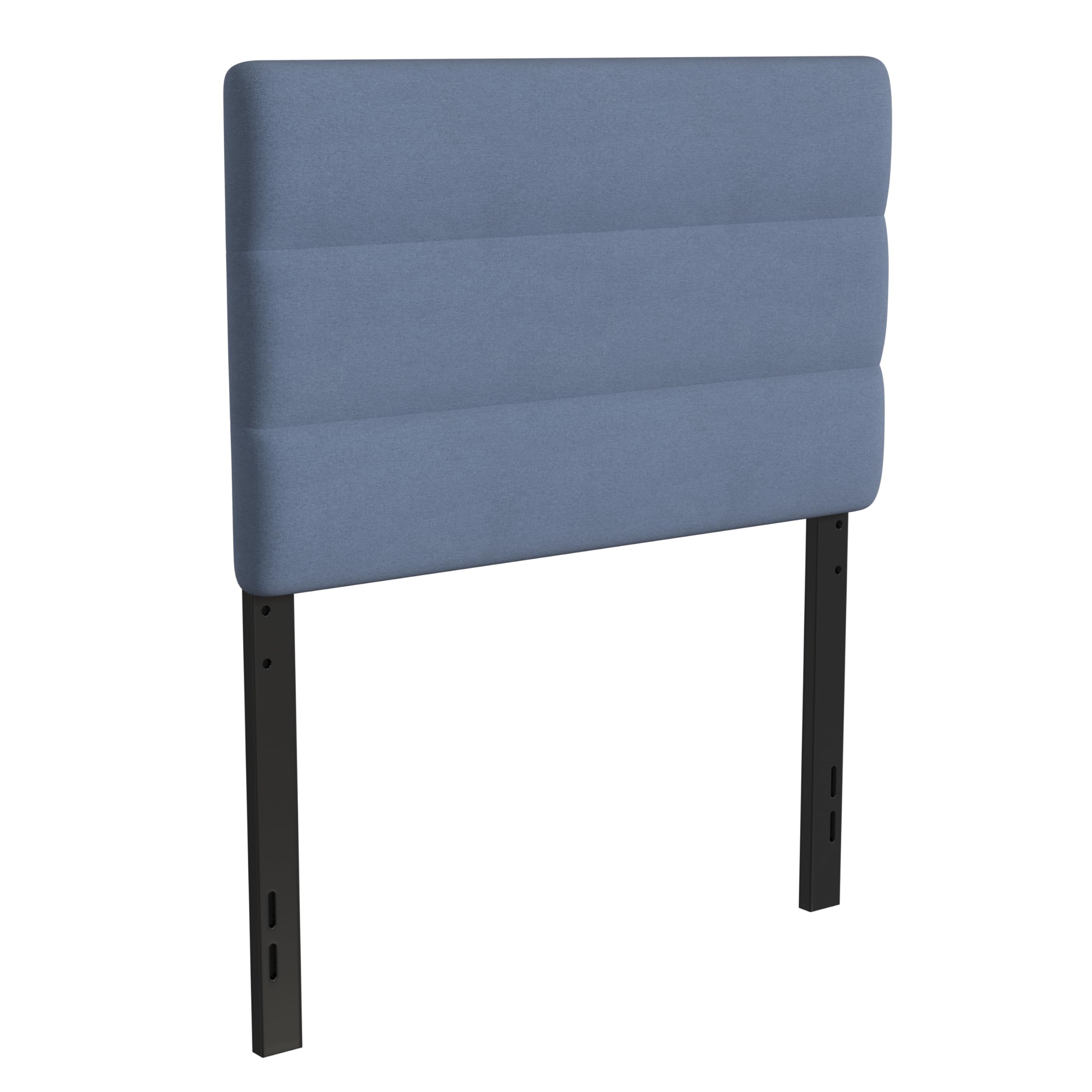 Merrick Lane Coppola Upholstered Headboard - Twin Size Button Tufted Blue Fabric Bed Headboard with Metal Legs & Adjustable Slots | Fits Standard Bed Frames | Perfect for Kids Rooms, Guest Bedrooms & Dorm Decor
