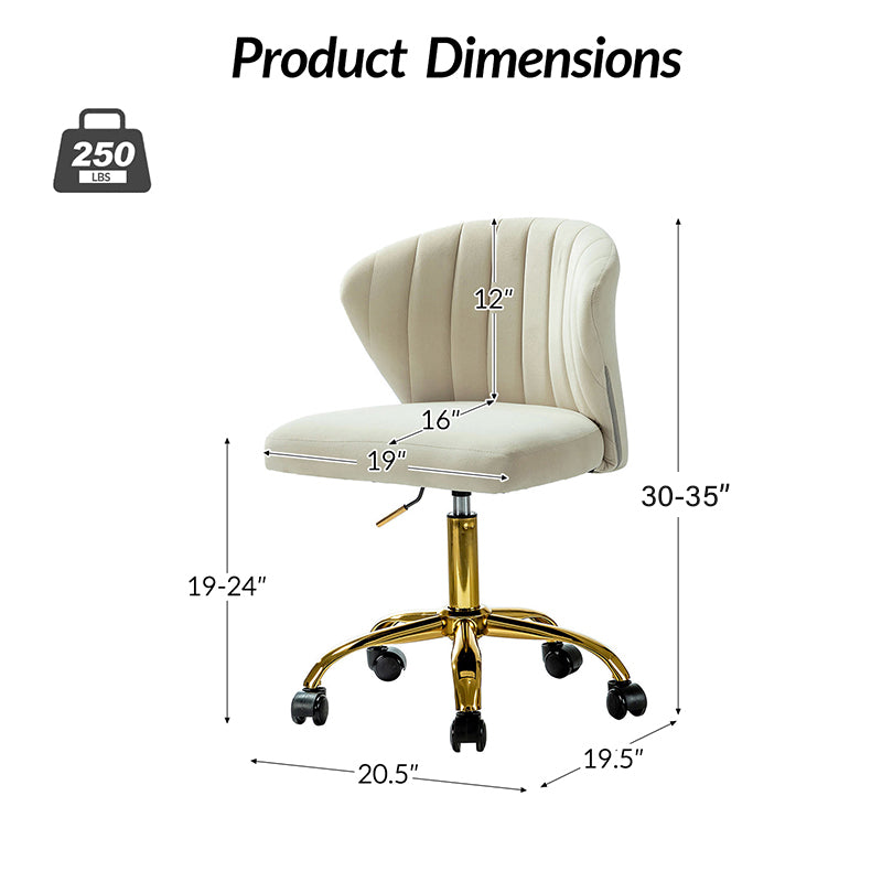 Premium Chandra Velvet Office Chair - Ergonomic Executive Desk Chair with Lumbar Support for Home & Office Workspaces - Comfortable Modern Computer Chair for Long Hours of Sitting