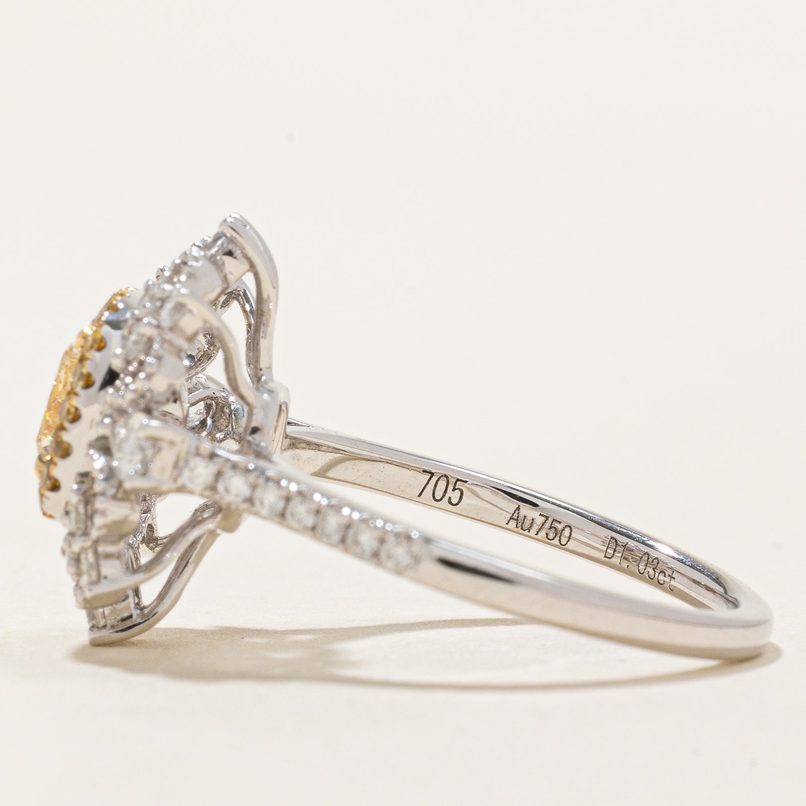 1.03ct Fancy Light Yellow Diamond Engagement Ring - 0.12ctw & 0.56ctw Side Stones | Size 6.25 | Perfect for Proposals, Anniversaries & Special Occasions