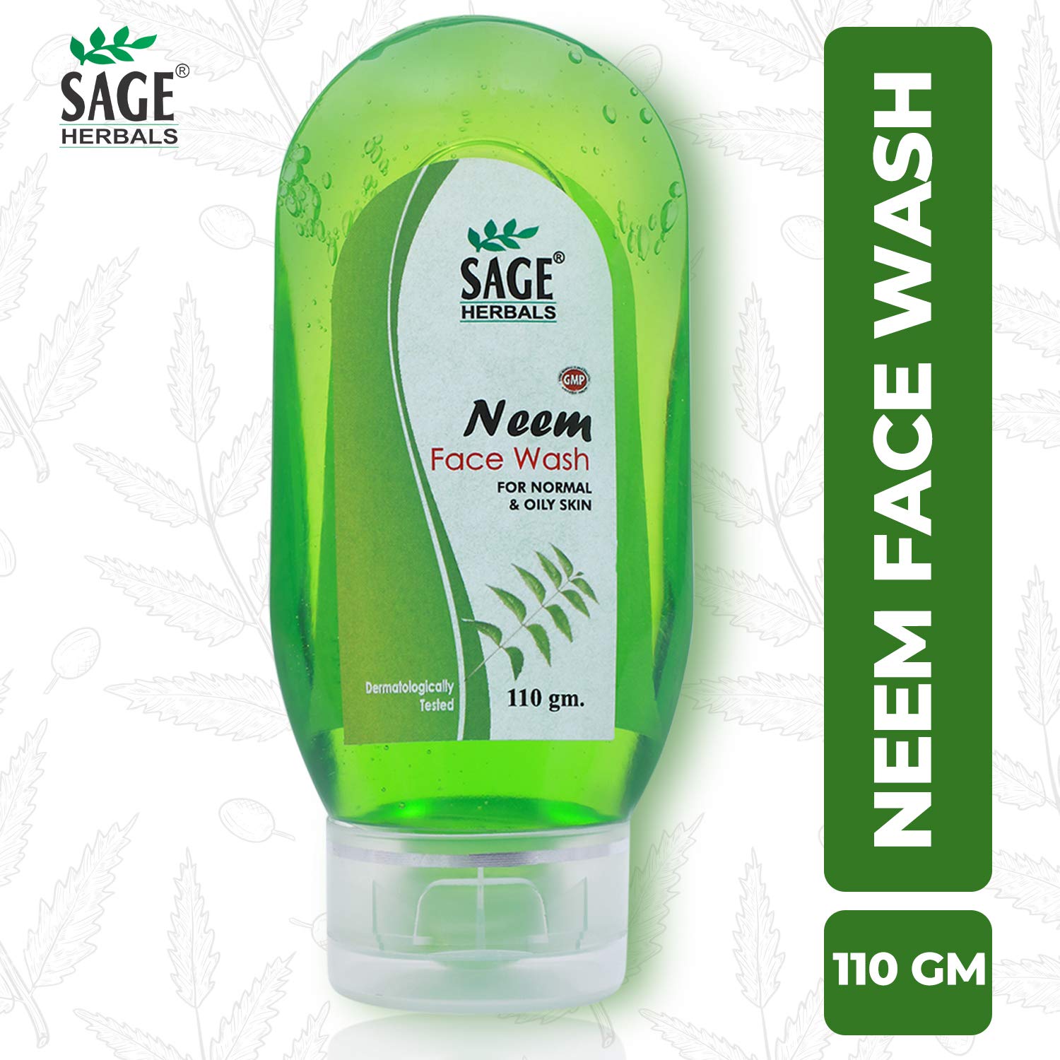 Sage Herbals Moisturizing Neem Face Wash for Acne & Oily Skin - 110gm | Natural Cleanser for Daily Skincare Routine & Glowing Complexion