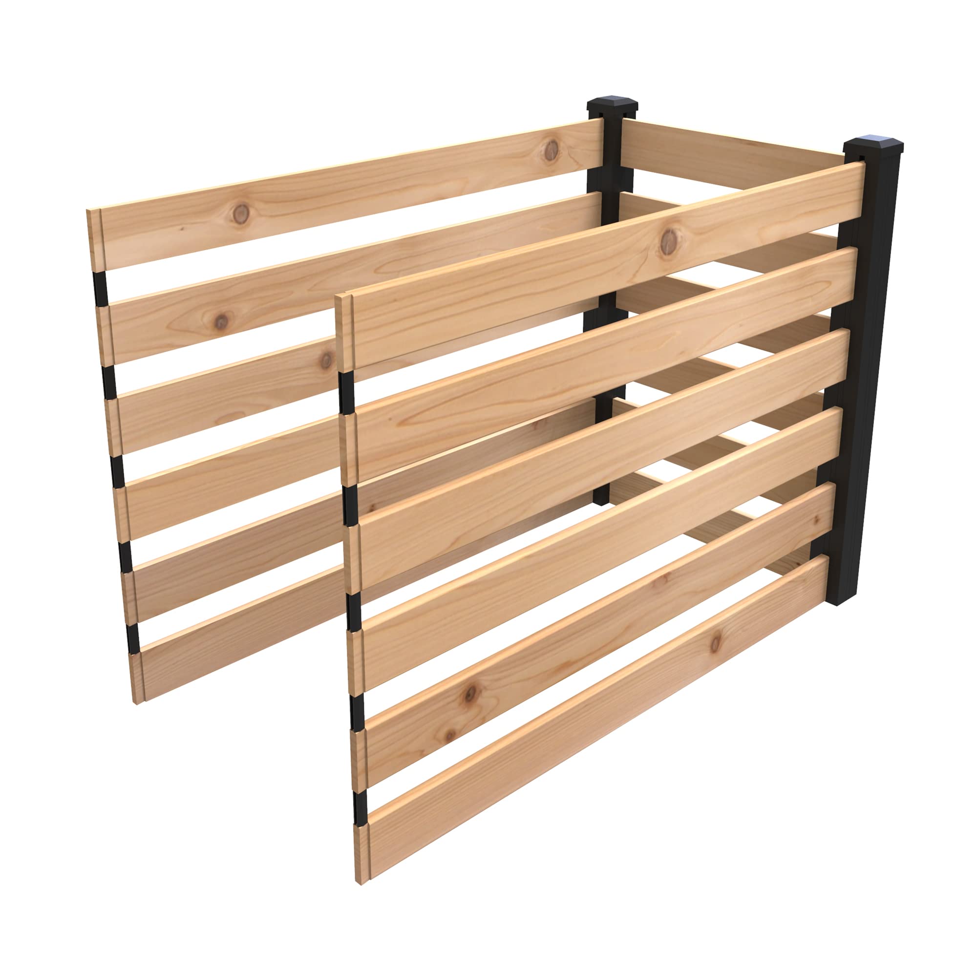 2 ft. x 4 ft. Cedar Compost Bin Expansion Kit - Outdoor Essentials Haven for Organic Waste Recycling | Perfect for Backyard Gardening, Sustainable Composting & Eco-Friendly Landscaping