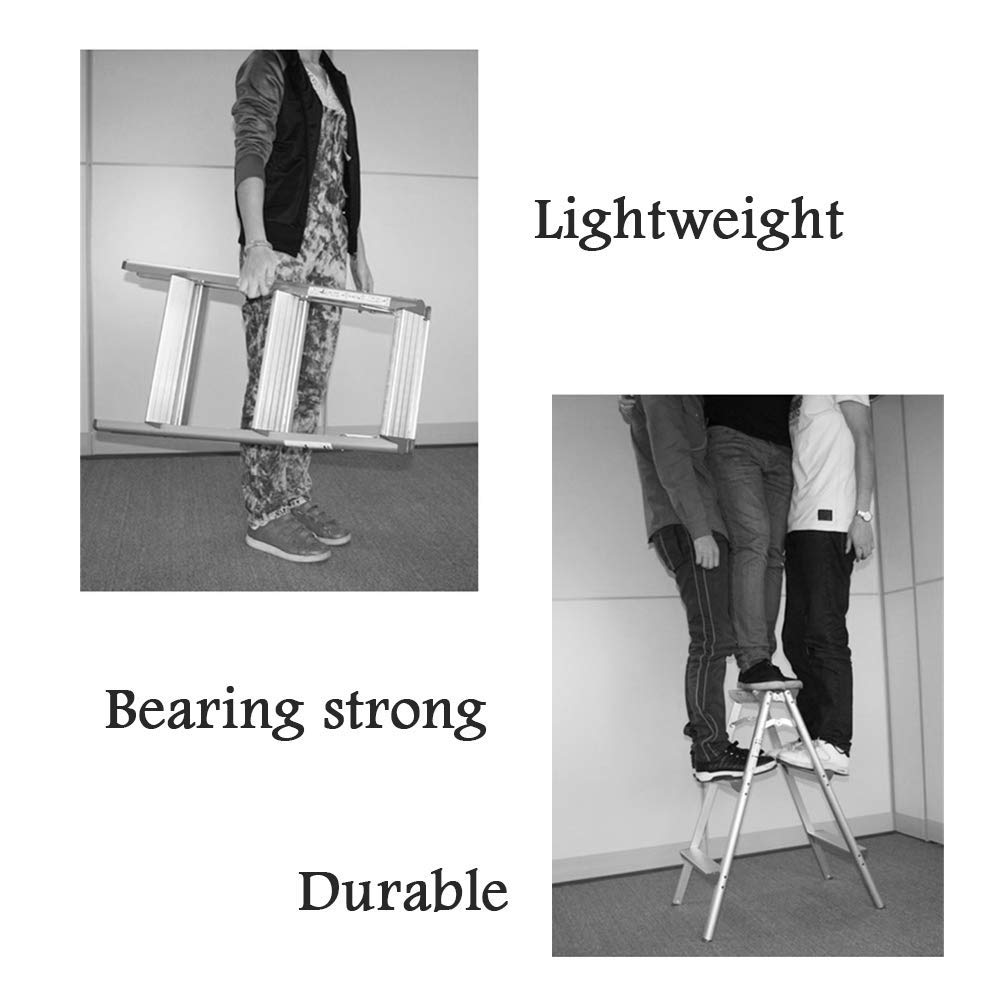 LXB 2-Step Folding Stool for Adults - Non-Slip Pedal Stool, Multi-Functional Household Step Ladder - Perfect for Kitchen, Bathroom, Garage & Home Organization