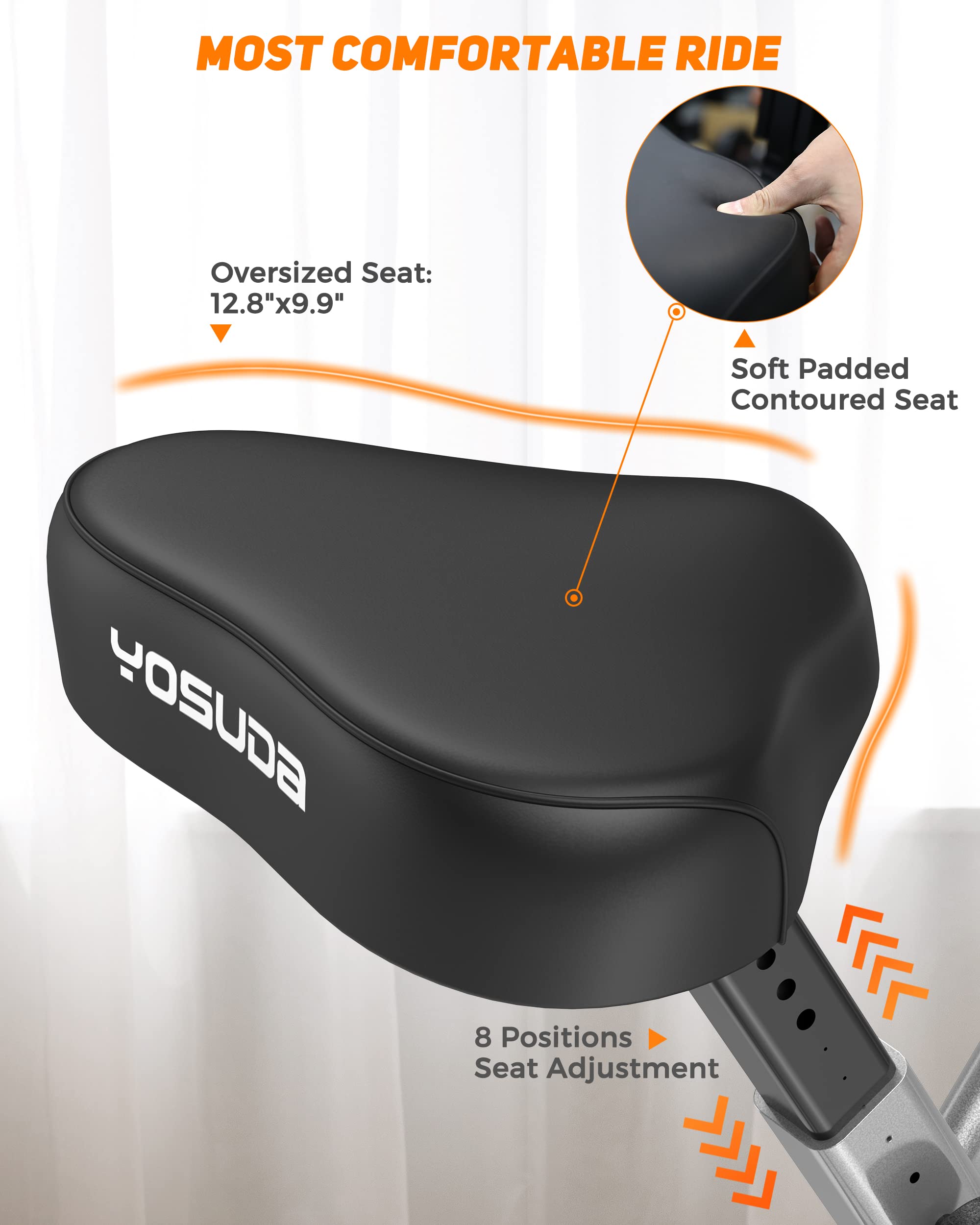 YOSUDA Folding Exercise Bike for Home Workouts - Adjustable Stationary Bike with LCD Monitor | Compact Foldable Design for Small Spaces | Perfect for Cardio, Weight Loss & Indoor Cycling Training