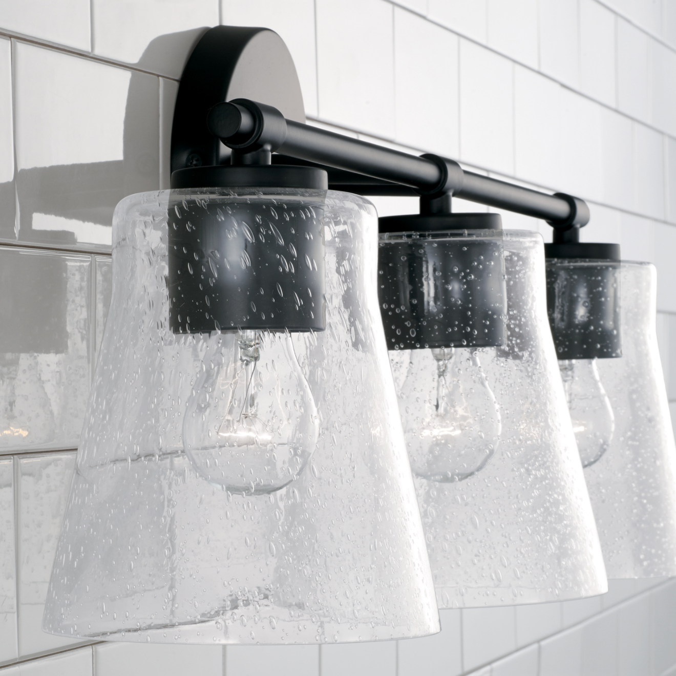 Jackie Black Vanity Light - Modern Bathroom Mirror Light with 3 Bulbs, Adjustable Brightness, Easy Installation - Perfect for Makeup, Shaving & Grooming