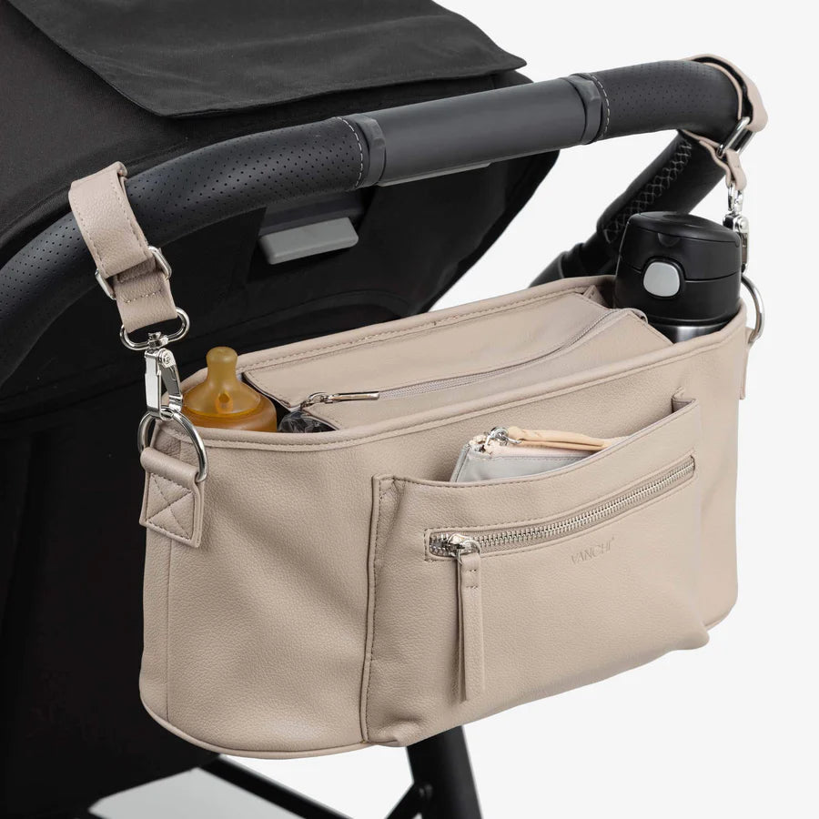 Vanchi Stroller Organizer - Premium Pram Caddy for Diapers, Toys & Essentials - Perfect for Baby Strollers, Shopping Carts & Travel Accessories