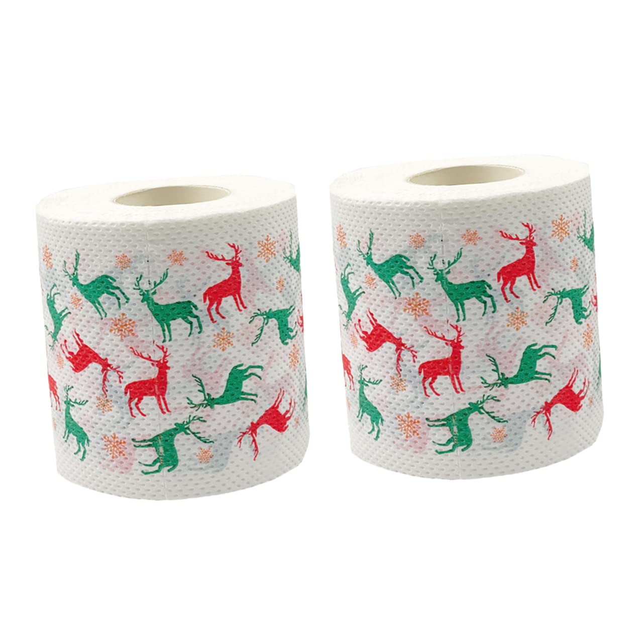 NOLITOY 2 Rolls Christmas Printed Toilet Tissue Paper - Bulk Virgin Wood Pulp Bath Towels & Decorative Napkins for Holiday Gift Wrapping, Party Decorations & Bathroom Essentials