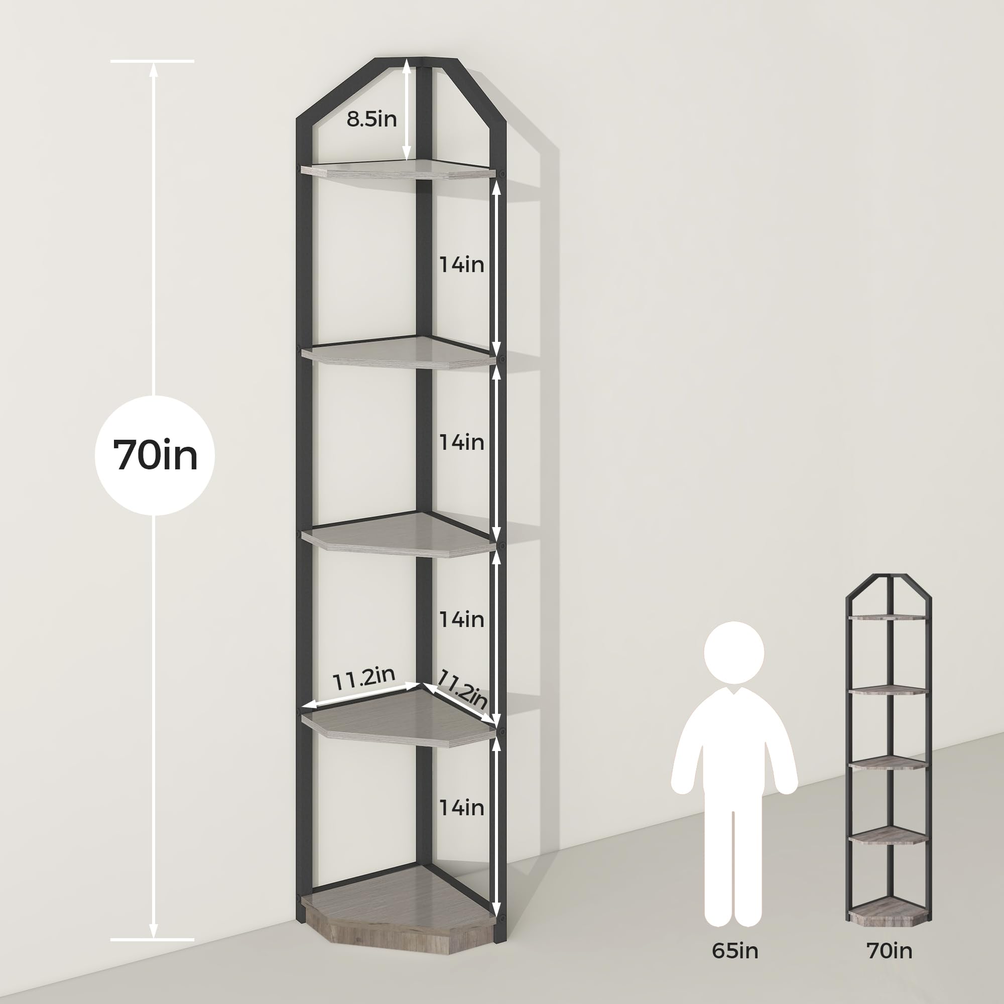5-Tier Corner Shelf Stand - 70