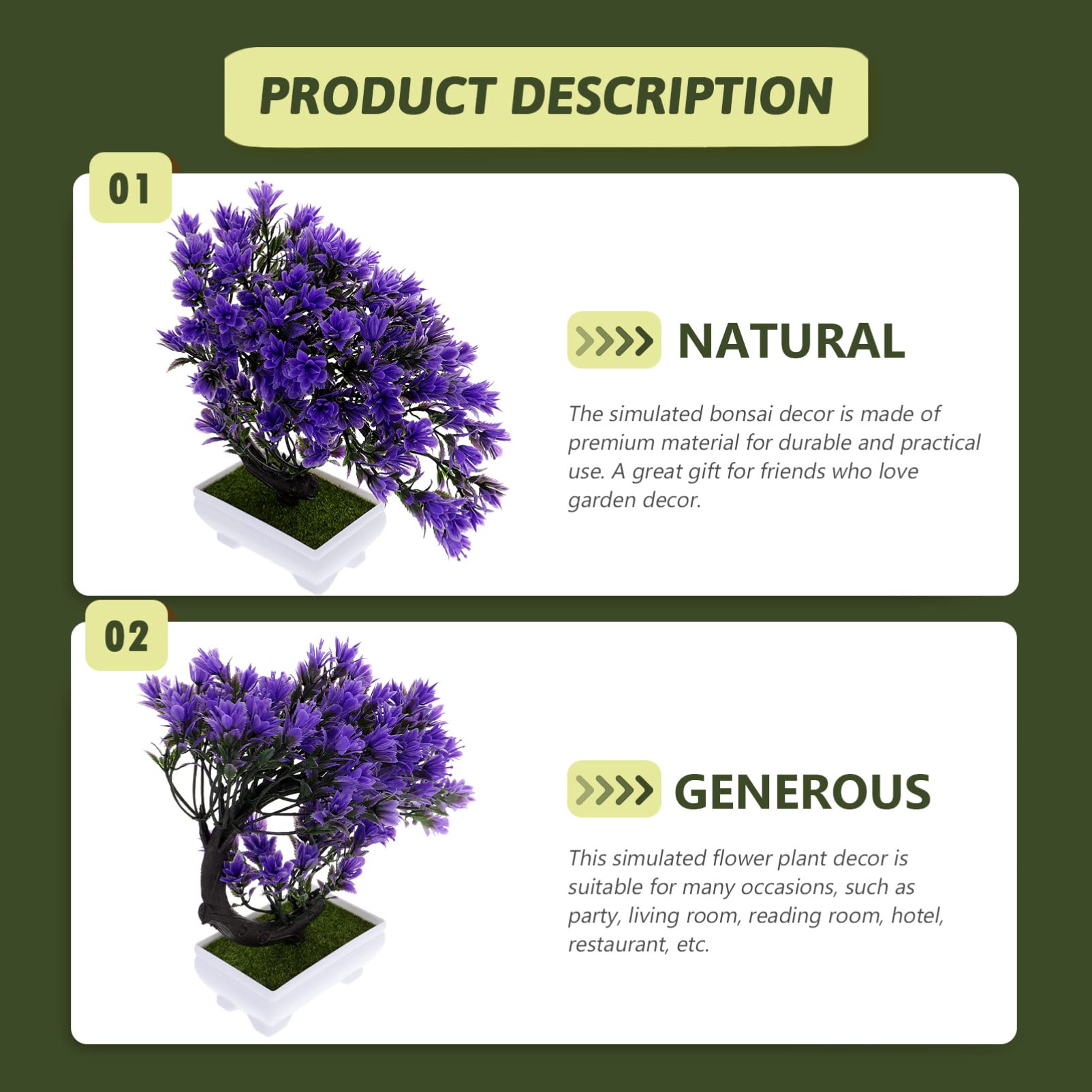 ERINGOGO Artificial Plants Indoor - Realistic Fake Flower Bonsai Decor for Dining Table, Living Room, Office Desk | Low Maintenance Home & Office Decoration