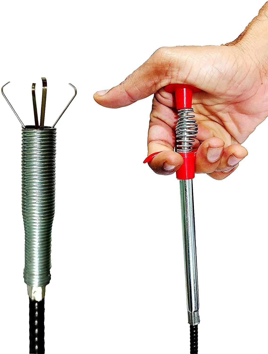 ROFORUF Sink Drain Cleaner Tool - 63 Inch Flexible Spring Pipe with Wire Brush for Kitchen, Bathroom & Sewer Clogs - Hair Removal & Pipe Unclogging Tool (Perfect for Home, Restaurant & Commercial Use)