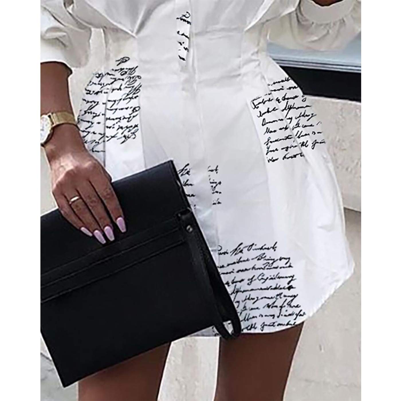 Sexy Mini Shirt Dress for Women - Casual Long Sleeve V-Neck Button Down Blouse with Belt | Perfect for Date Night, Office Wear & Summer Outfits