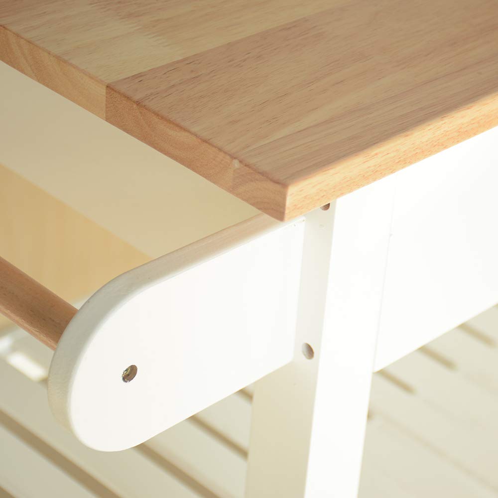 Goujxcy White Kitchen Island on Wheels with Storage, Rolling Kitchen Cart with Lockable Casters, Adjustable Shelves, Drawers & Cabinets - Perfect for Small Kitchens, Dining Rooms & Home Office Spaces