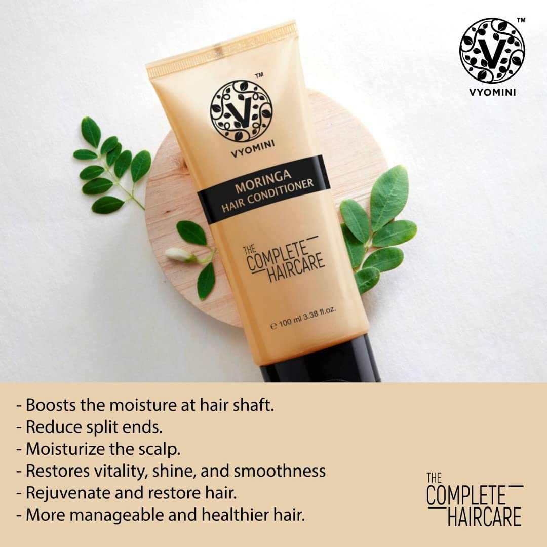 Vyomini Moringa Hair Conditioner (100ml) - Pack of 2 | Natural Deep Conditioning Treatment for Dry, Damaged Hair | Perfect for Daily Hair Care & Salon Use