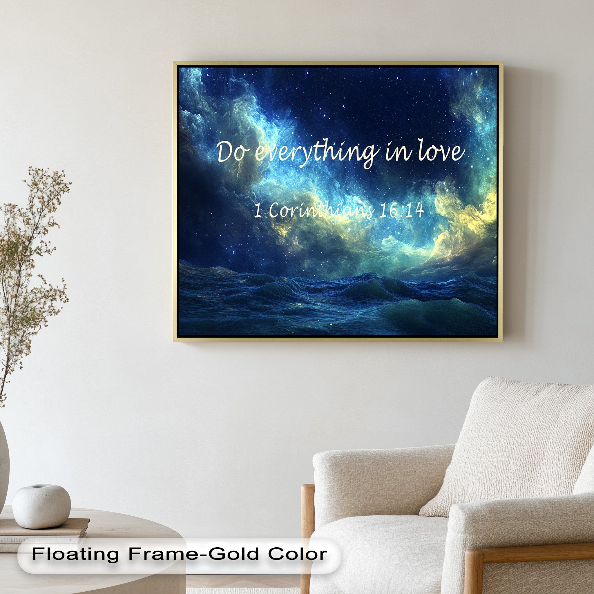 1 Corinthians 16:14 Bible Verse Canvas Print - Christian Wall Art with Love and Faith Scripture - Perfect for Home Decor, Church Gifts & Spiritual Inspiration