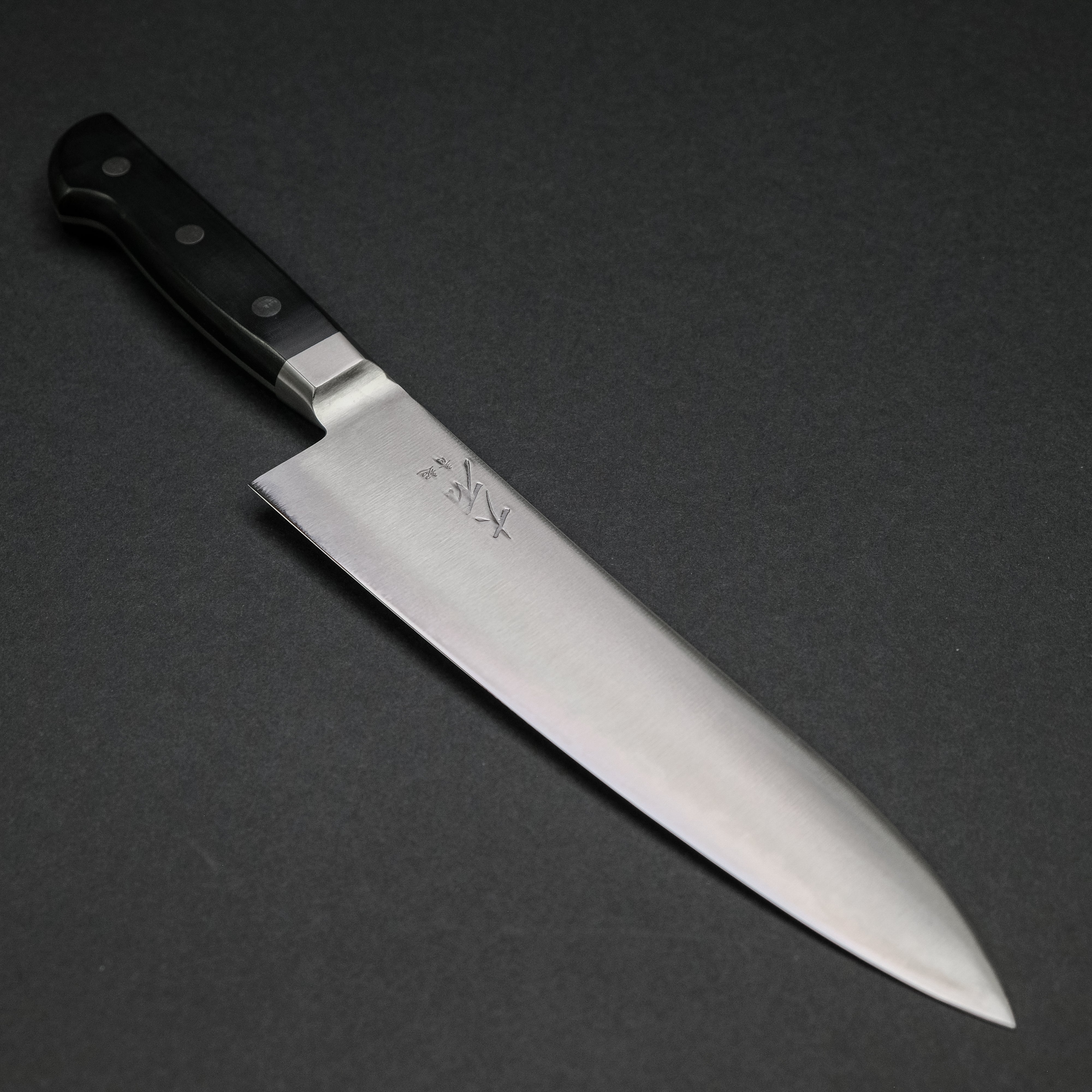 Ohishi Blue Super Stainless Clad Gyuto 210mm Japanese Chef Knife with Linen Micarta Handle - Professional Kitchen Knife for Slicing, Dicing & Meat Cutting