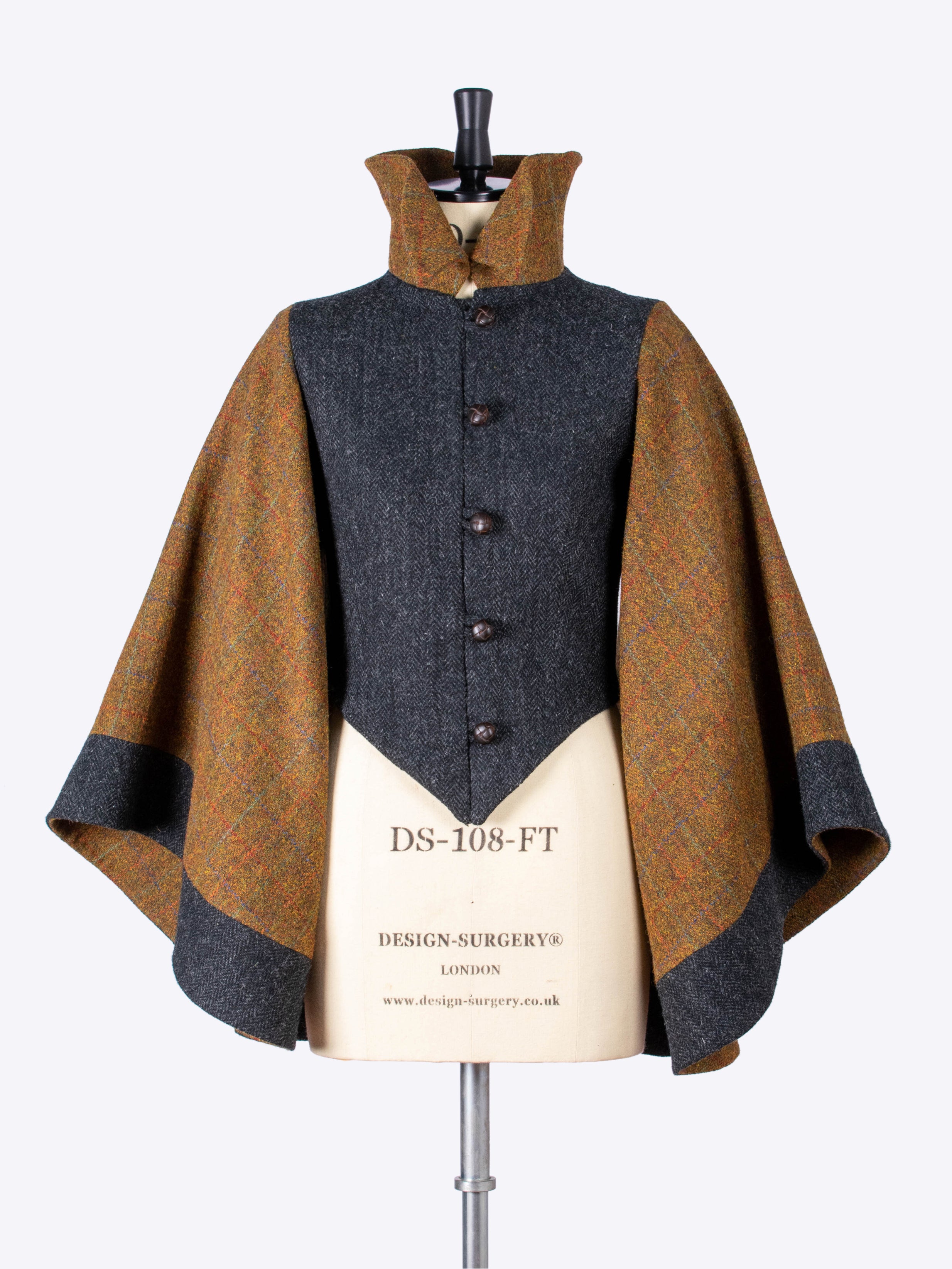 Charcoal & Rust Cape Sleeve Jacket for Women - Stylish Outerwear for Fall & Winter | Perfect for Office, Date Night & Casual Outings