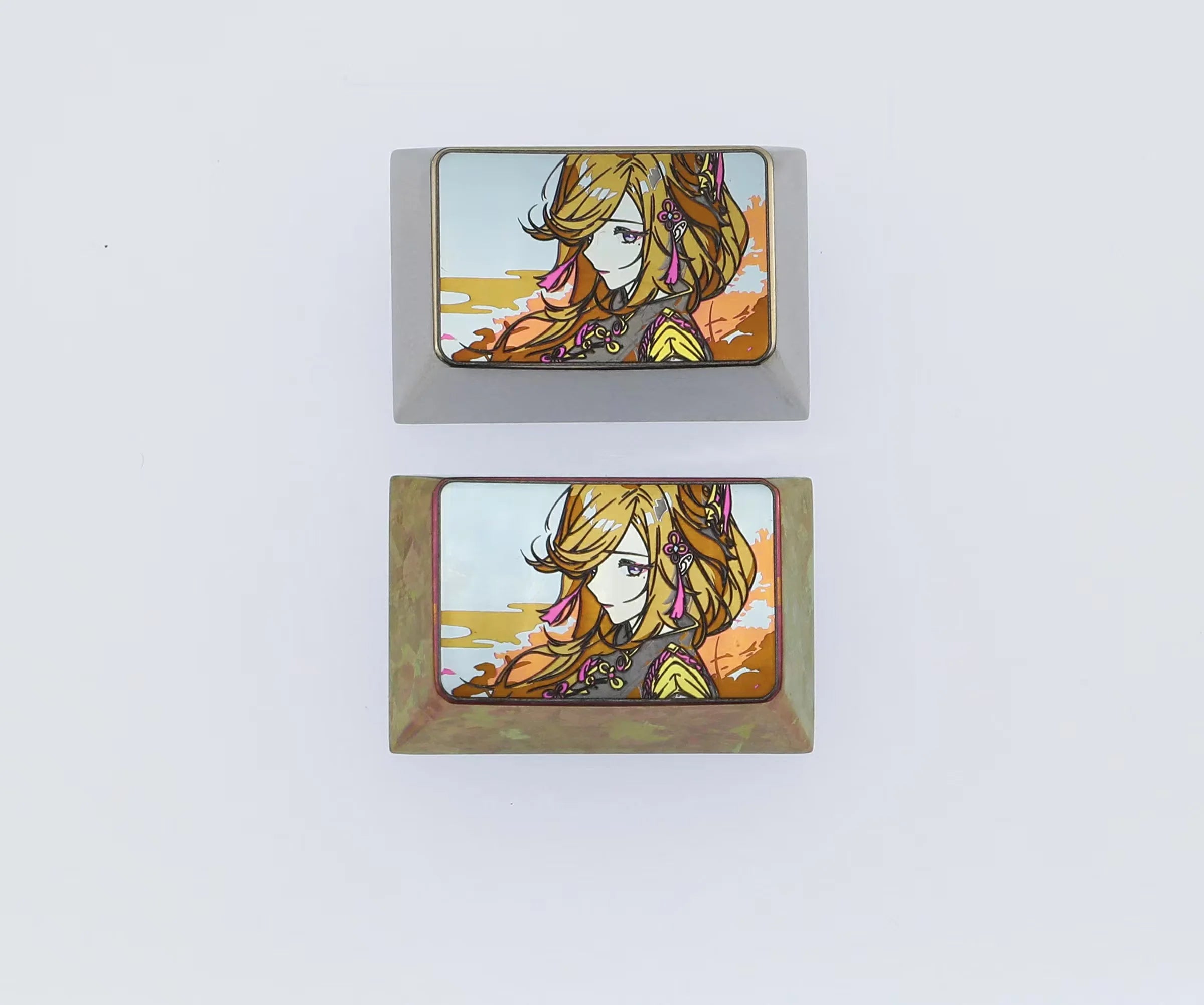 Genshin Impact Shenhe Titanium Alloy Custom Keycaps - Mechanical Keyboard Decorative Keycaps for Gaming & Typing Enthusiasts | Perfect for PC, Laptop & Custom Keyboard Builds