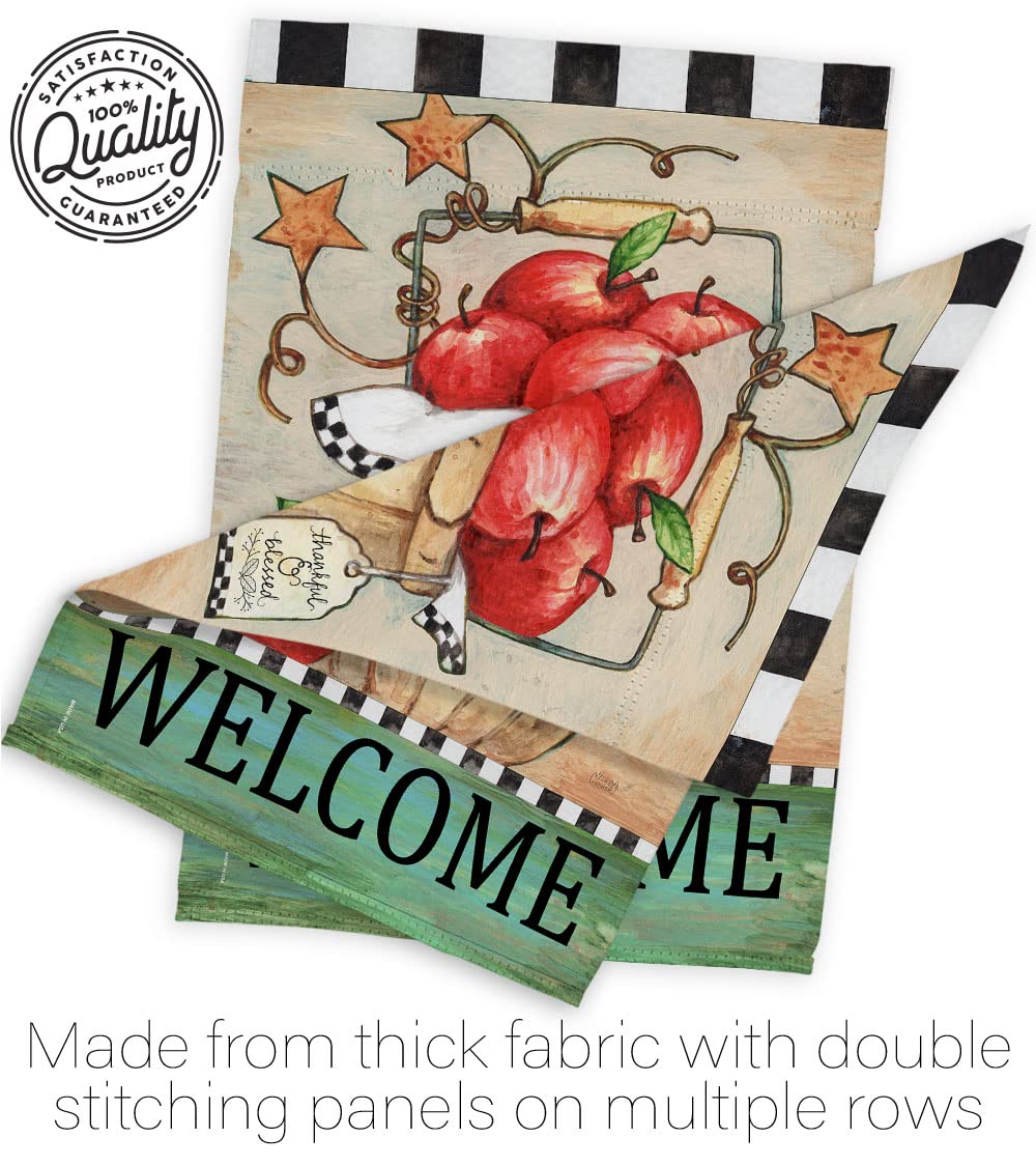 Apple Basket Decor Flag - Indoor/Outdoor Wall Hanging for Home & Garden