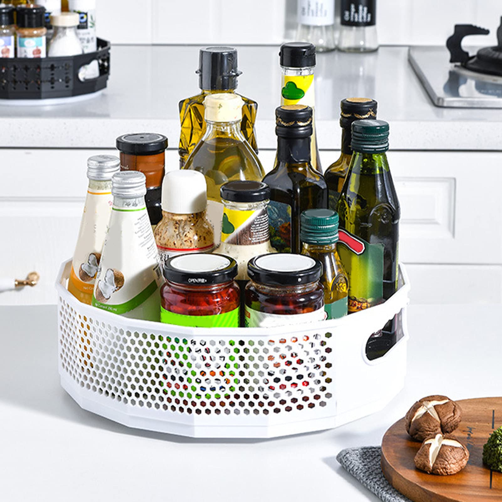 Multi-Purpose Kitchen Storage Tray - Spice Jar Organizer & Food Snack Container for Pantry, Countertop, and Cabinet Organization | Perfect for Meal Prep and Home Organization