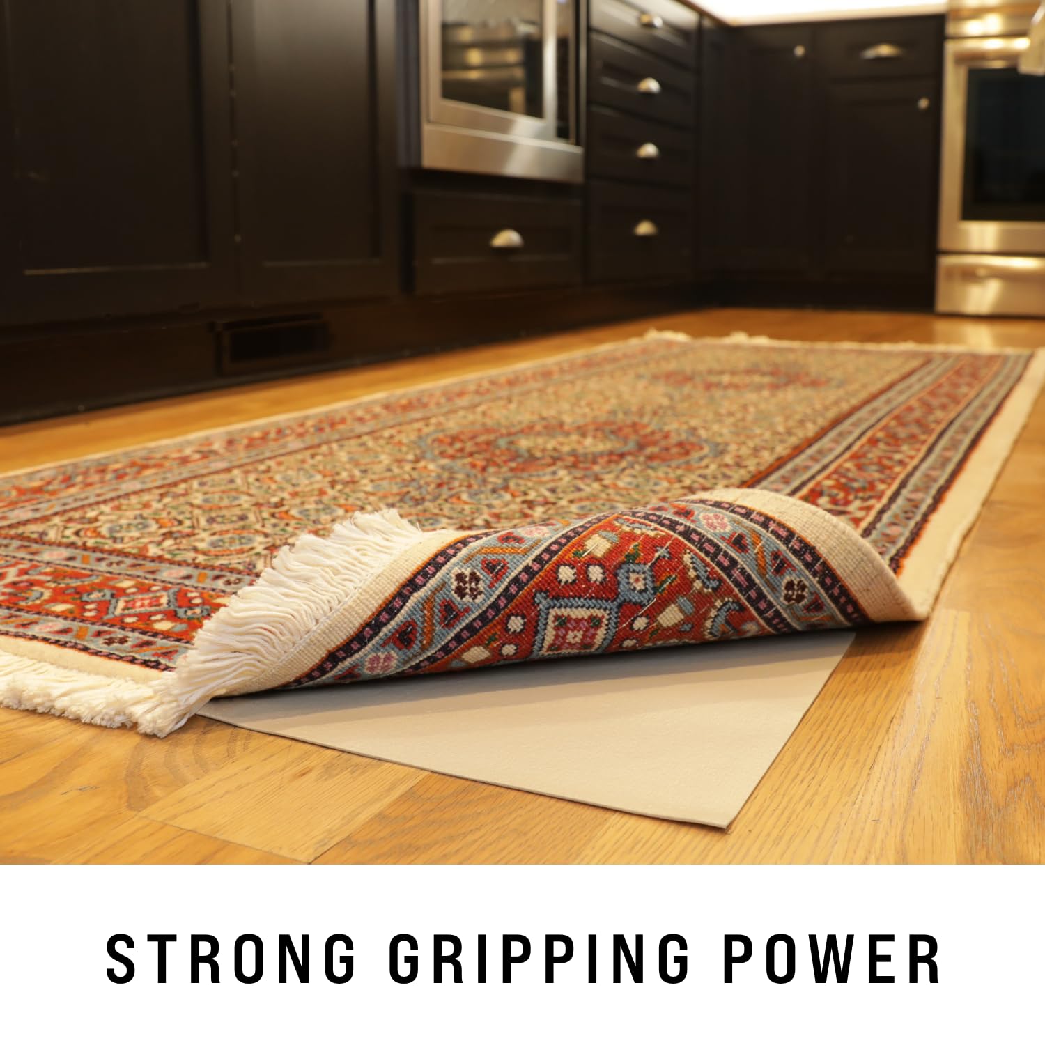 Non-Slip Rug Pad 12x15 ft - Grip-It Solid Grip Cushioned Rug Underlay for Hardwood Floors, Area Rugs & Runner Rugs | Perfect for Living Room, Bedroom & High Traffic Areas