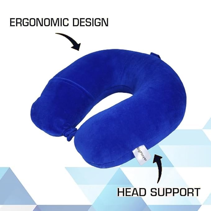 Premium Travel Neck Pillow & Eye Mask Set - Memory Foam Neck Support for Airplane, Car & Office - Relieves Neck Pain & Enhances Sleep - Perfect for Long Flights, Road Trips & Work Breaks