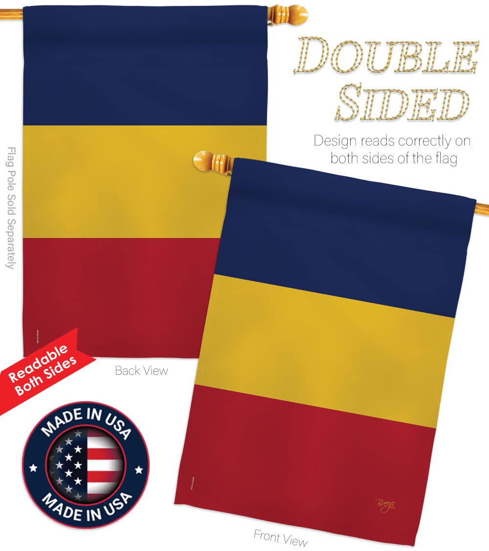Chad Nationality House Flag Set 28x40
