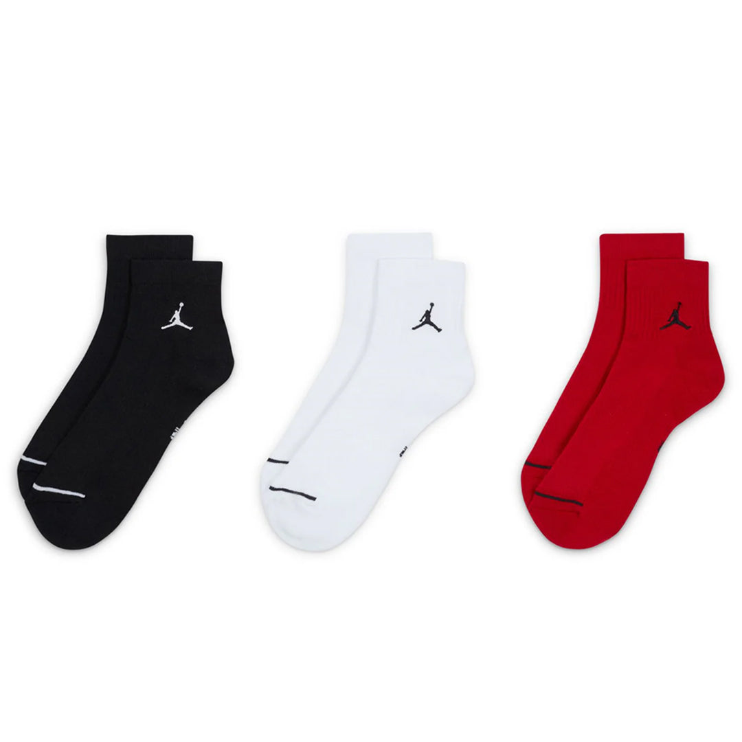 Jordan Everyday Cushioned Ankle Socks 3-Pack - Breathable Athletic Socks for Men & Women - Perfect for Running, Basketball & Casual Wear