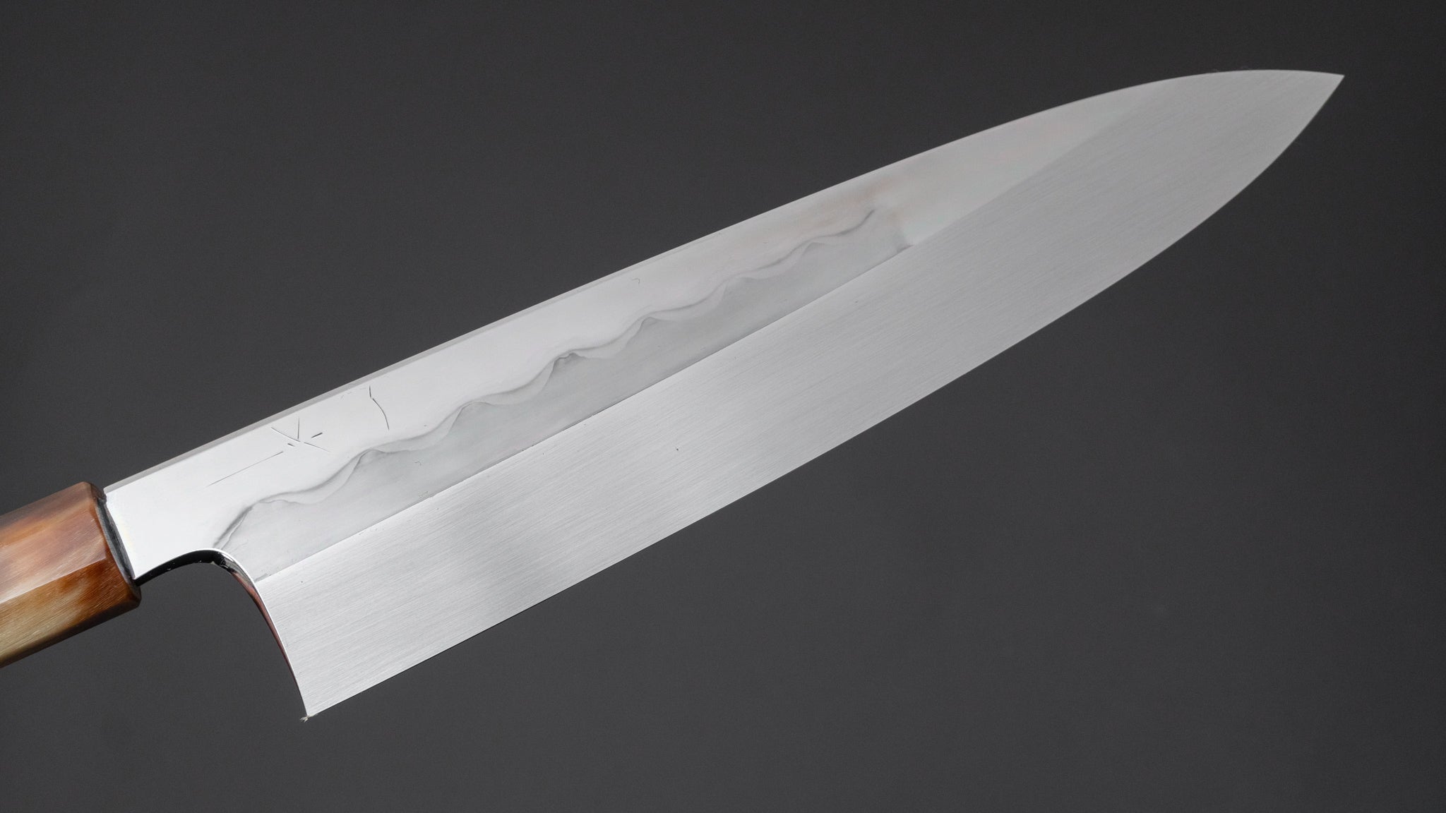 Hitohira Togashi White #1 Notaremon Mizu Honyaki Gyuto 240mm Japanese Chef Knife with Taihei Ebony Handle (#098/Saya Included) - Perfect for Sushi, Sashimi & Precision Cutting
