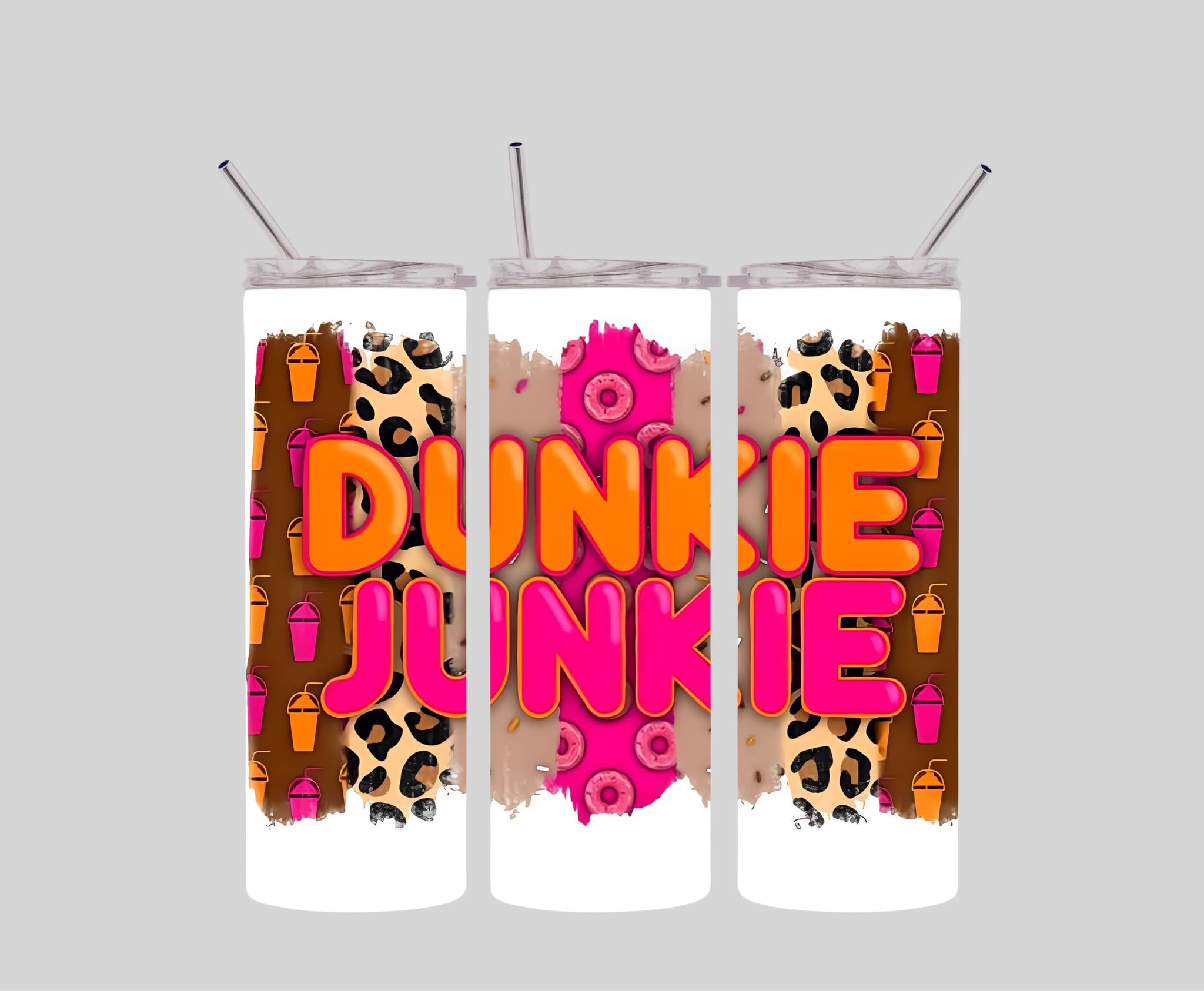 Dunkie Junkie 20oz Animal Print Coffee Tumbler - Insulated Stainless Steel Travel Mug for Hot & Cold Drinks - Perfect for Office, Commute, and Outdoor Adventures