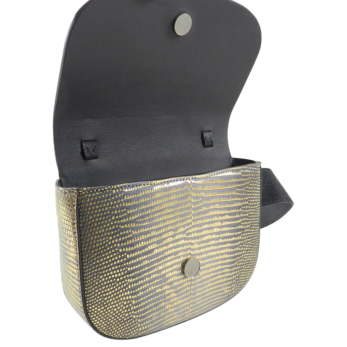 Brunello Cucinelli Gold Metallic Lizard Print Waist Belt Bag for Women - Stylish Fanny Pack for Travel, Concerts & Everyday Use
