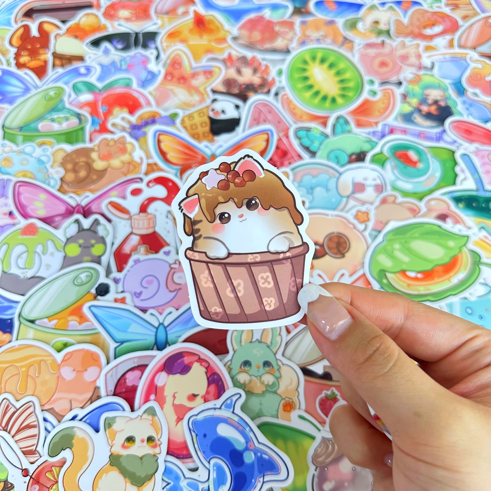 AOWDIAO 270 Pcs Cute Aesthetic Waterproof Vinyl Stickers Set - Fun Decals for Water Bottles, Laptops, Phones, Journals | Perfect for Kids, Teens & Girls Room Decor, School Supplies & DIY Crafts