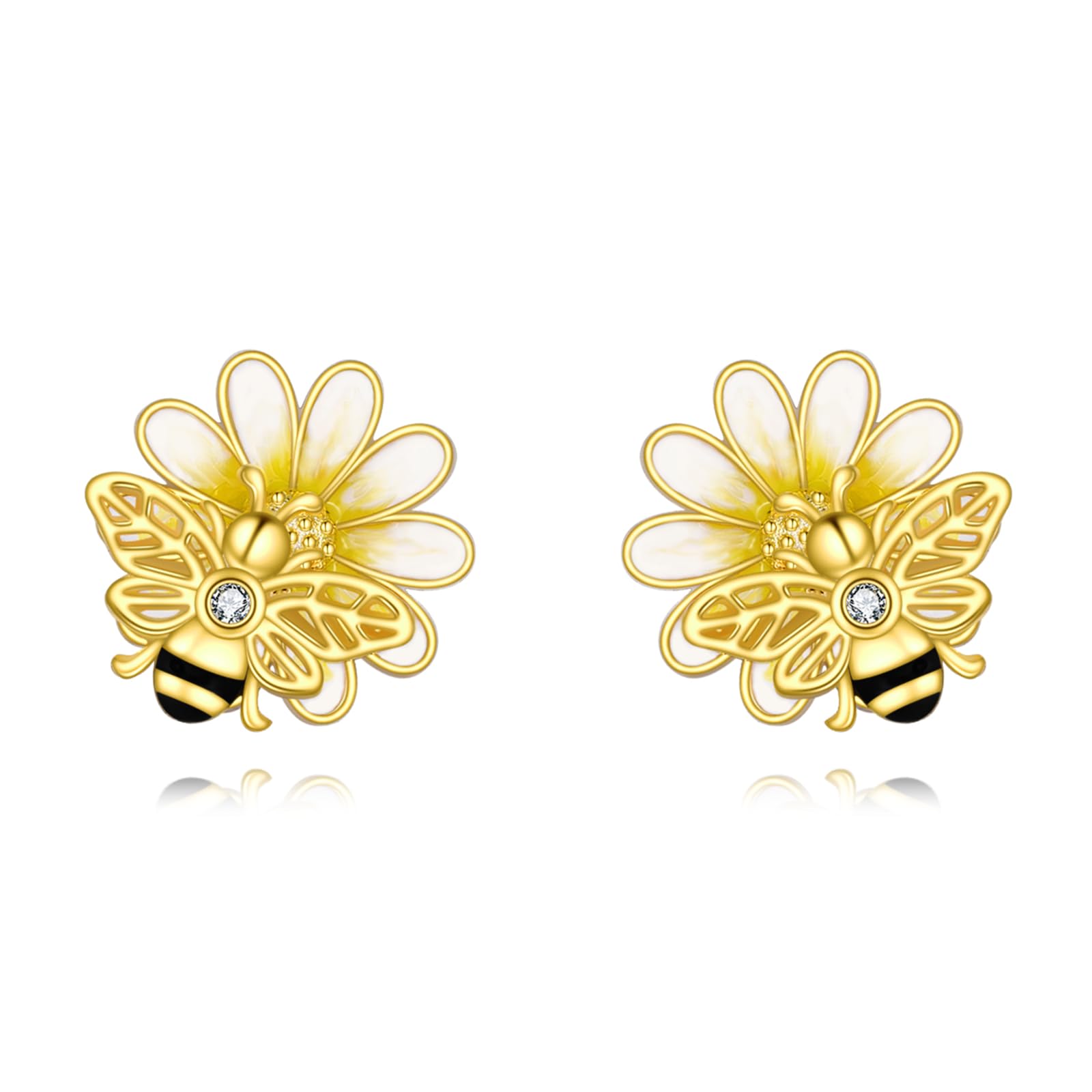 Sterling Silver Animal Stud Earrings - Penguin, Paw Print, Panda, Dinosaur, Octopus, Axolotl, Cow, Fox, Cat, Bee, Pig, Rabbit | Cute & Dainty Jewelry for Women | Perfect for Everyday Wear, Gifts & Animal Lovers