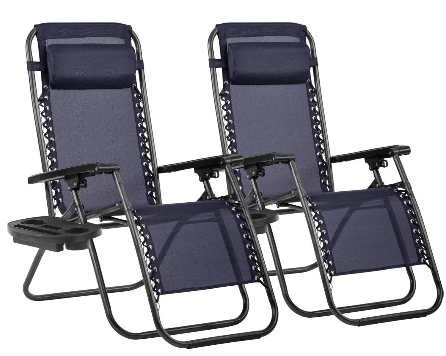 2 Pack Zero Gravity Lounge Chair - Portable Folding Outdoor Recliner with Adjustable Headrest & Cup Holder, 250lbs Capacity - Perfect for Backyard, Beach, Pool, and Lawn Relaxation