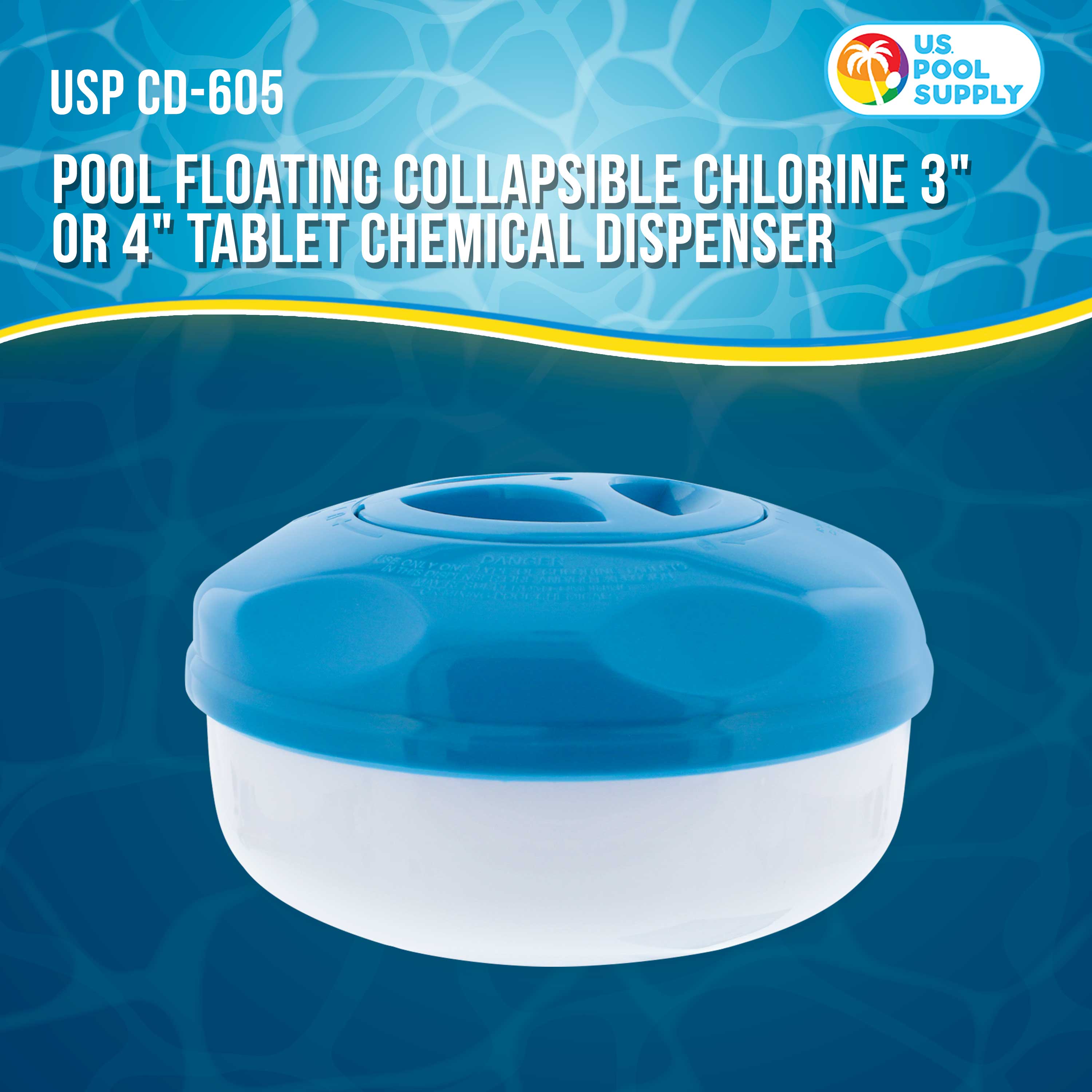 U.S. Pool Supply® Floating Chlorine Tablet Dispenser - Collapsible 8