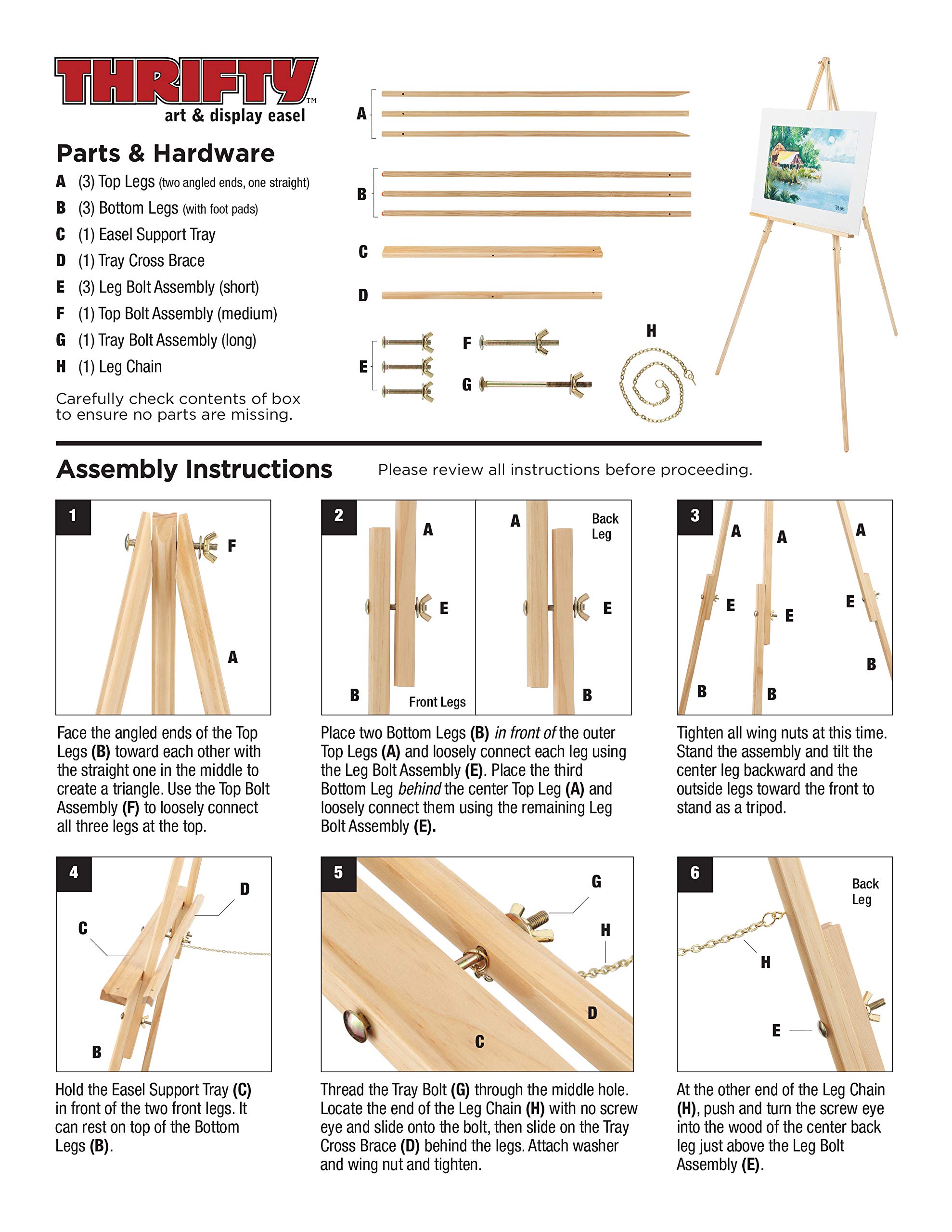 12-Pack Creative Mark Thrifty Wooden Tripod Easel Stands for Painting - Durable, Lightweight & Foldable Beech Wood Artist Easels - Perfect for Studio, Classroom & Outdoor Sketching