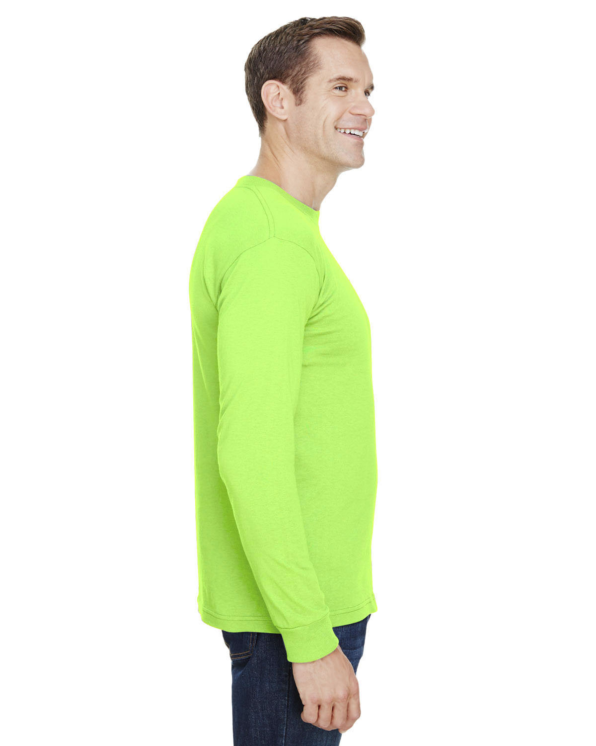 Bayside BA3055 Unisex Union Made Long Sleeve Pocket Crew T-Shirt - Comfortable Workwear for Men & Women - Perfect for Construction, Warehouse & Outdoor Activities