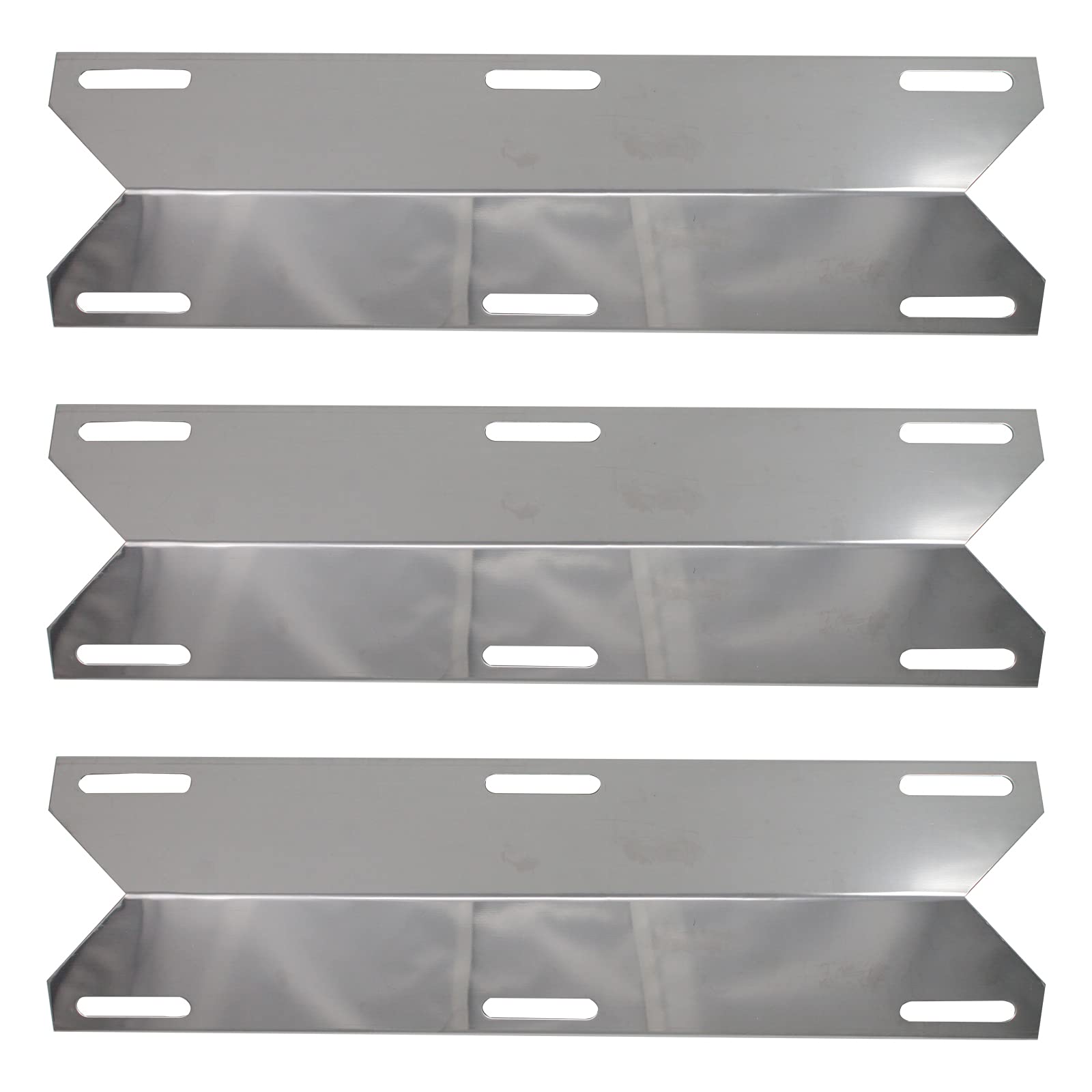 3-Pack Stainless Steel BBQ Grill Heat Shield Plates - Replacement Parts for Nexgrill 720-0304, Compatible with Flame Tamer, Guard, Deflector, Flavorizer Bar & Burner Cover (15 Inch) - Perfect for Outdoor Grilling, Backyard BBQs, and Camping Cookouts