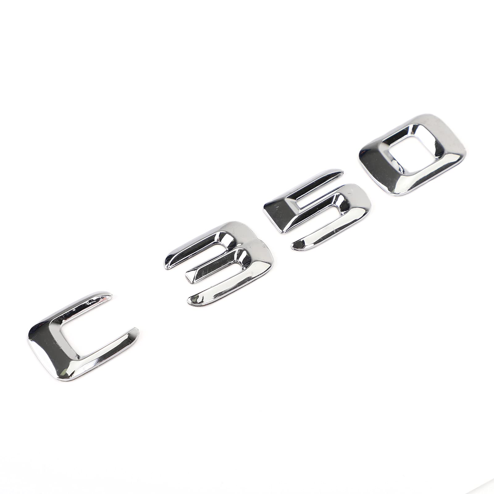 Chrome Rear Trunk Emblem Badge Nameplate for Mercedes C350 - Custom Letters & Numbers Decal | Car Accessories & Exterior Styling Upgrade