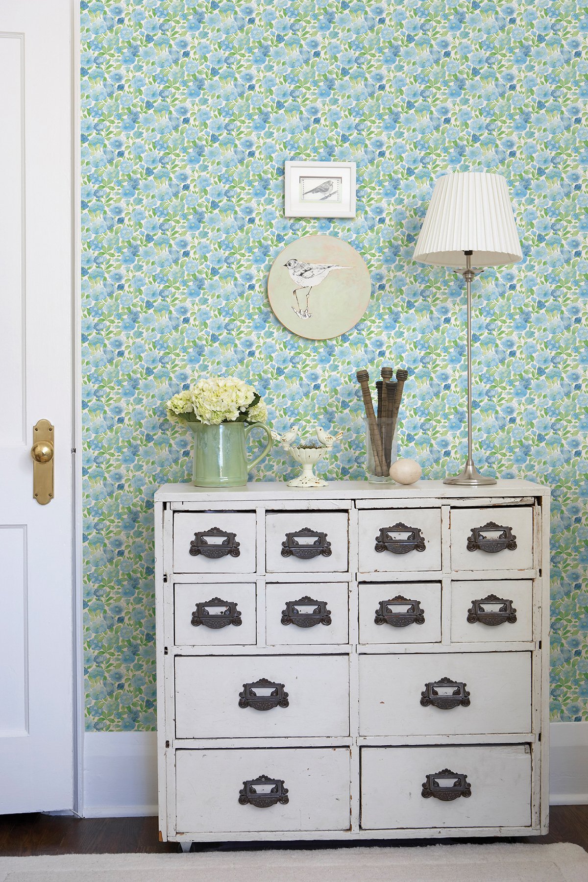 A-Street Prints Astu8 Floral Wallpaper - Sky Blue with Elsie Design for Living Room, Bedroom, or Nursery Decor