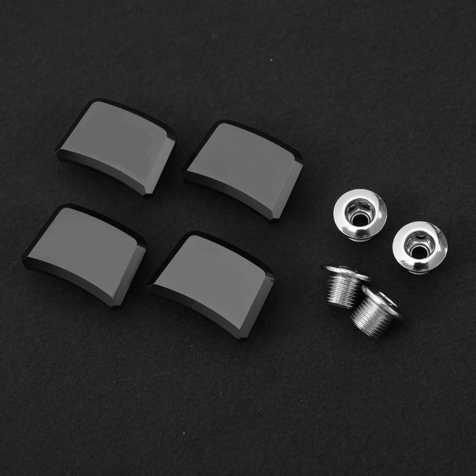 eMagTech 4PCS Single Chainring Bolts - CNC Aluminum Alloy Crankset Screws (25x18mm) for Mountain Bikes, Road Bikes, Folding Bikes, Downhill Bikes, MTB & BMX - Durable Replacement Parts for Smooth Cycling Performance