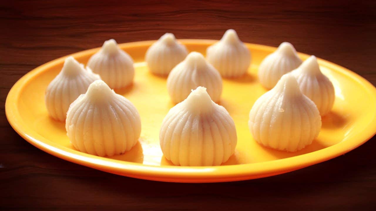 Plastic Ganpati Modak Mould Set of 2 (Small Size) - Yellow | Modak Maker for Indian Sweets | Perfect for Ganesh Chaturthi & Diwali Festivals