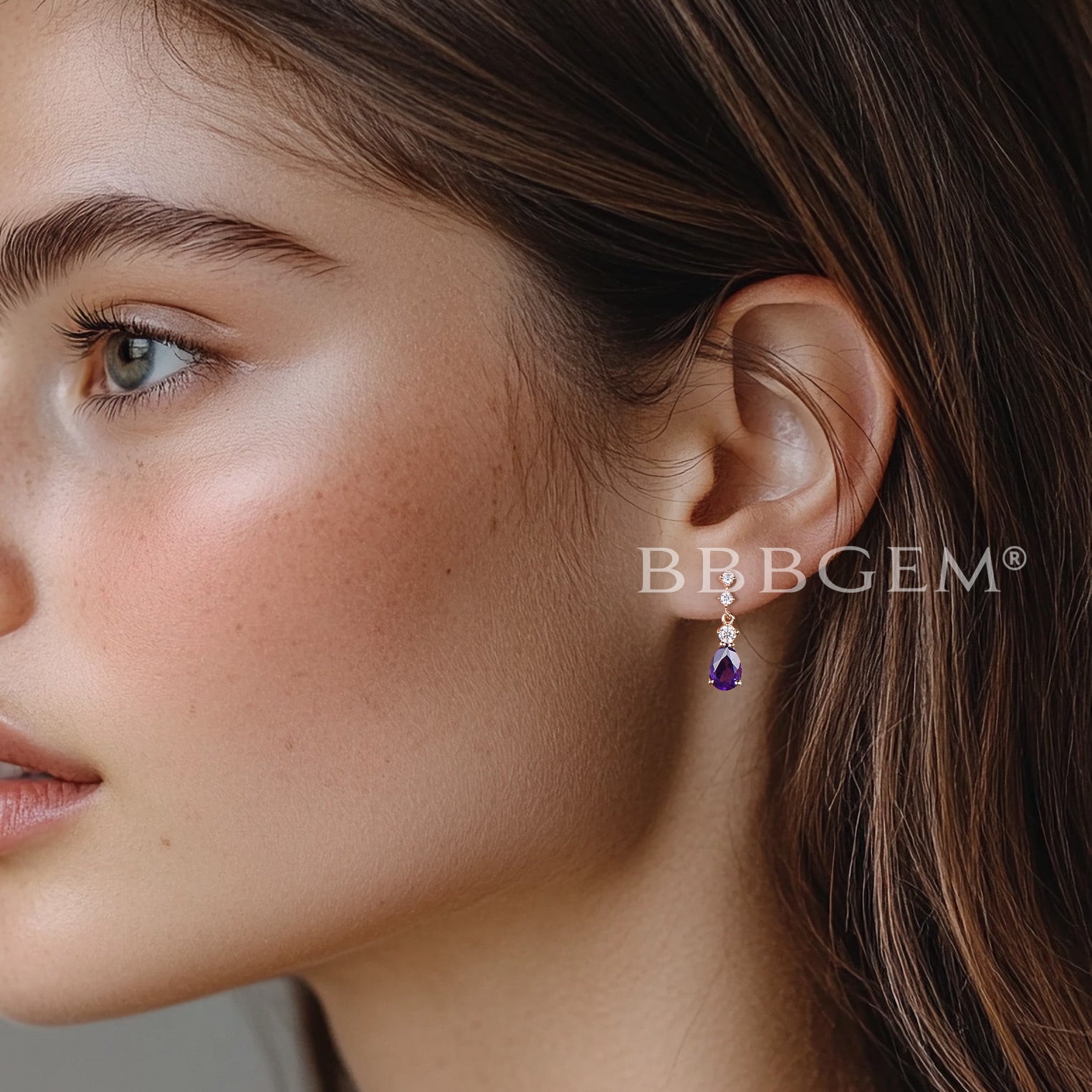 Natural Amethyst Drop Earrings for Women - Minimalist Dangle Earrings for Daily Wear, Gift Giving & Special Occasions