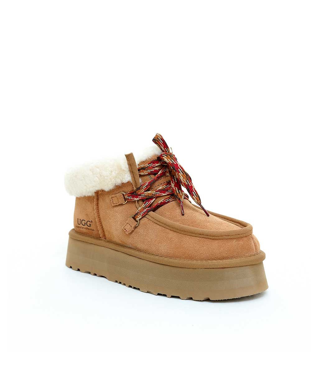 Women's UGG Eskimo Boots - Genuine Sheepskin Winter Snow Boots for Women - Warm & Cozy Fur Lined Booties for Cold Weather - Perfect for Snow Days, Winter Hiking & Outdoor Adventures
