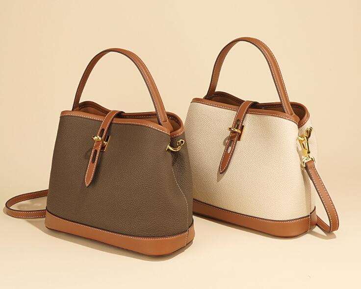 Stylish Mixed Color Women's Leather Tote Crossbody Handbag - Fashionable Shoulder Bag for Work, Travel & Everyday Use