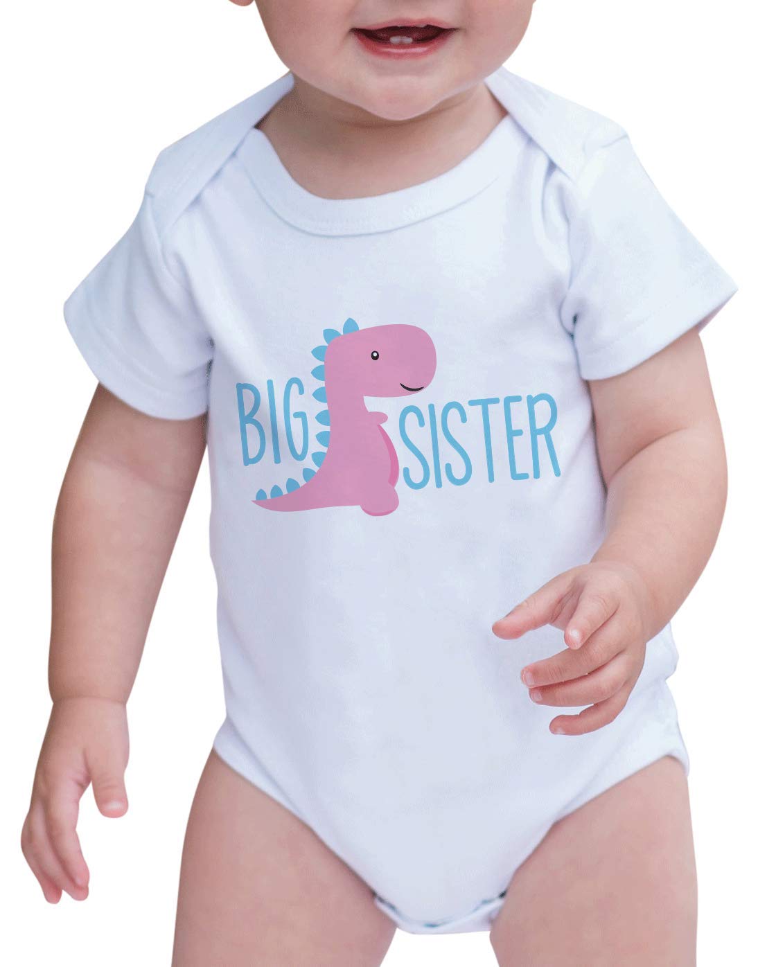 7 ate 9 Apparel Girls Dinosaur Print Big Sister Romper - Cute Baby Outfit for Photoshoots, Birthday Parties & Family Gatherings