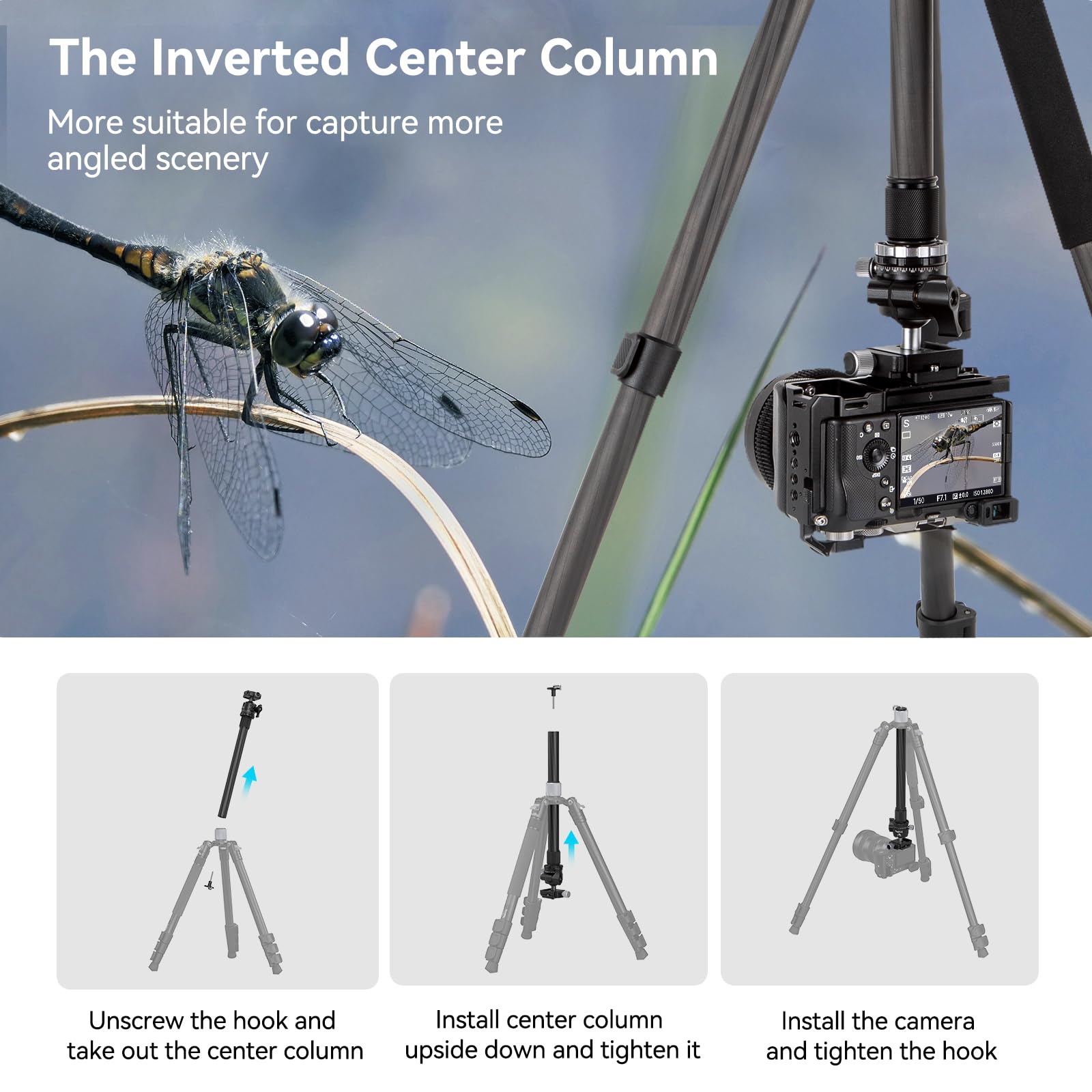 SmallRig AP-20 Carbon Fiber Tripod 62.2