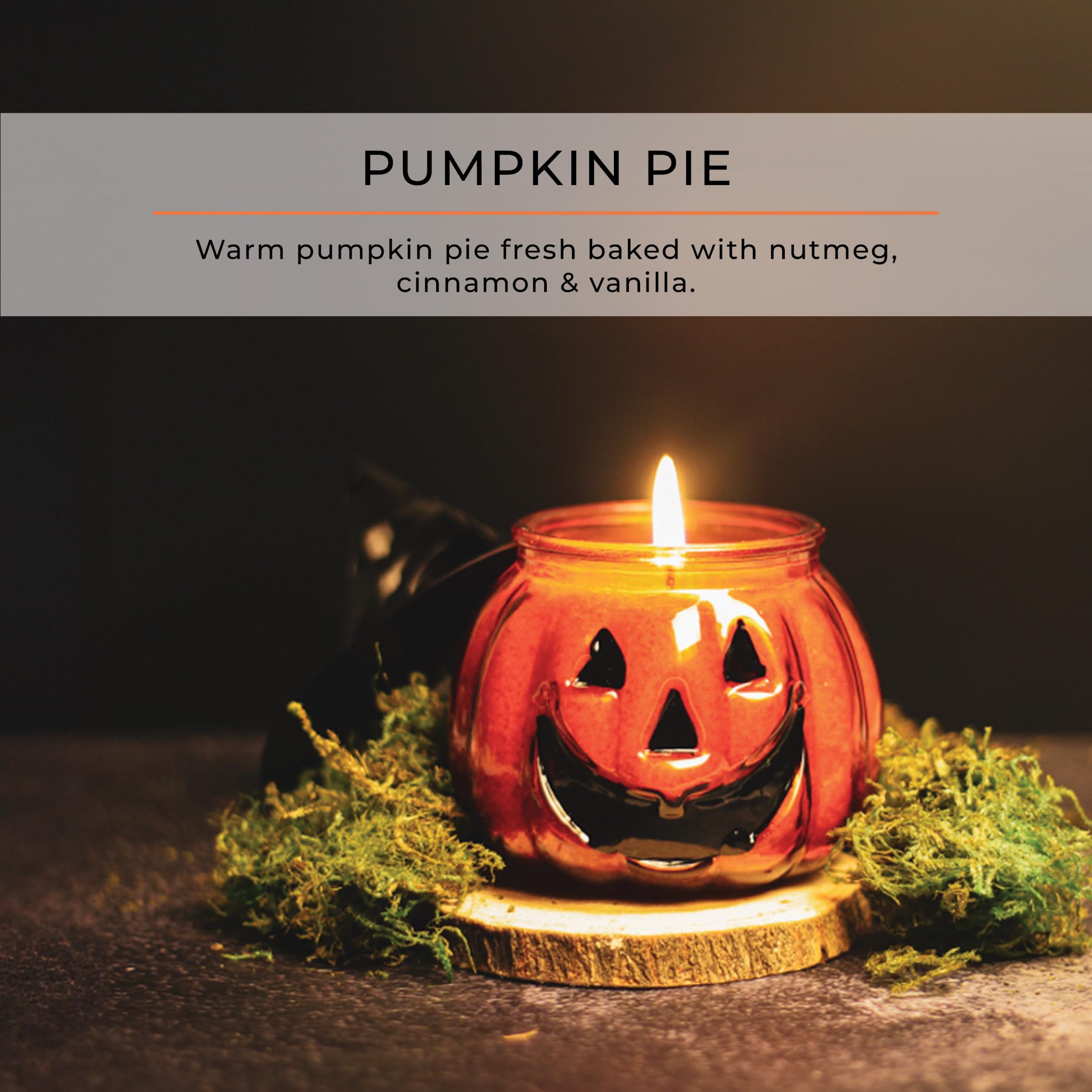 Punky Pumpkin Jar Candle - Halloween Decorations with Papa's Pumpkin Pie Scent - Unique Shaped 10oz Candle for Indoor/Outdoor Home Decor - Perfect for Fall Parties, Thanksgiving Centerpieces & Cozy Autumn Ambiance